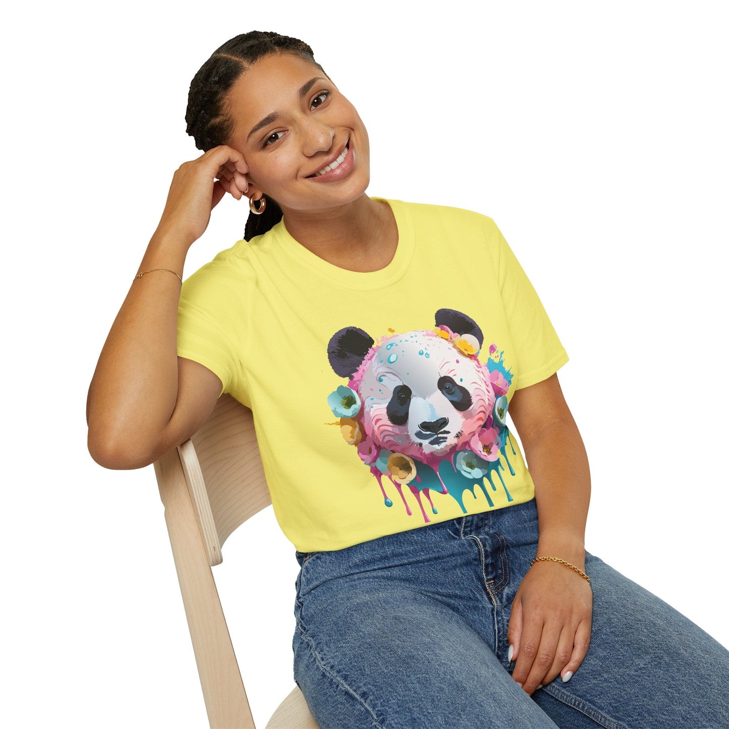 Panda Shirt Unisex T Shirt Graphic Tee Animal Print Gildan Softstyle 64000 100 Percent Cotton