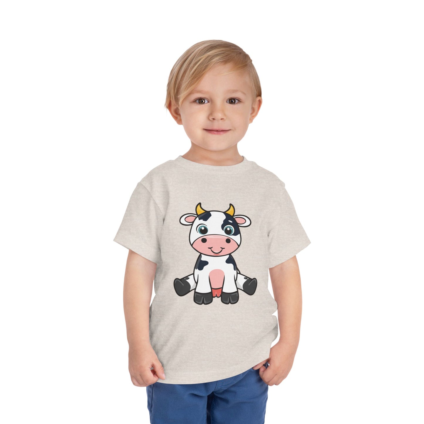 Cute Cow Toddler Short Sleeve Tee - Adorable Kids T-Shirt for Animal Lovers (T2-T5)