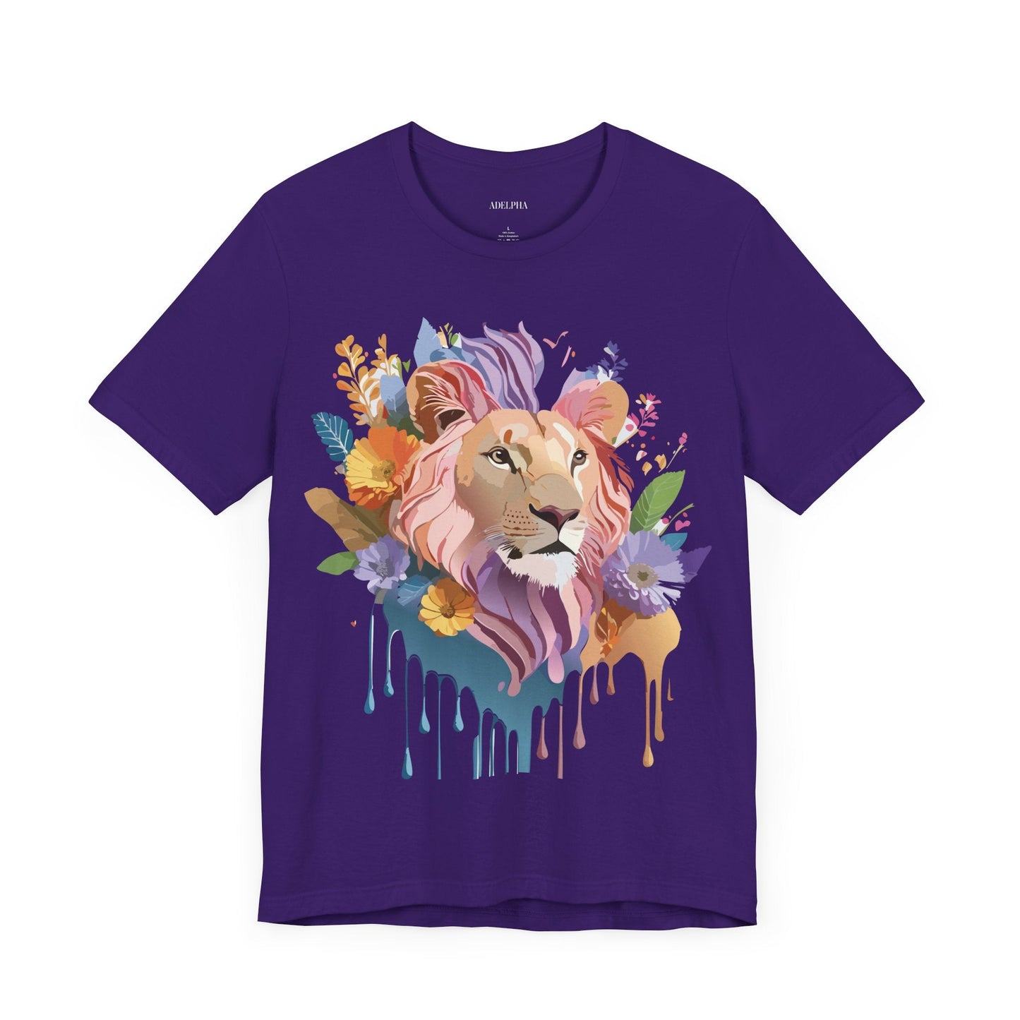 Lion Graphic Tee Unisex Short Sleeve Art Design From Adelpha Premium Vintage Inspired Tee
