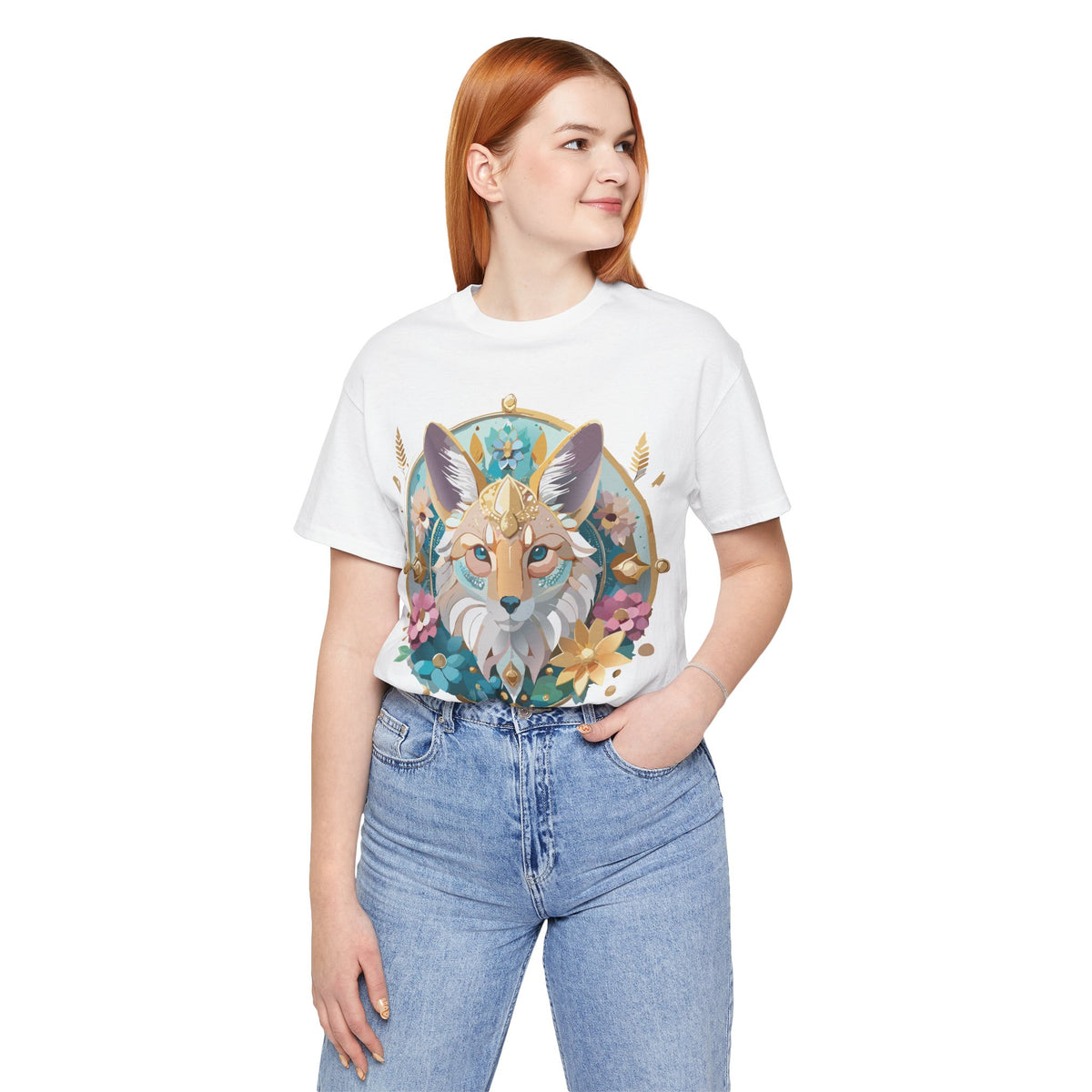 Medallion Graphic Unisex Cotton Bella+Canvas Tee with Art Design d32