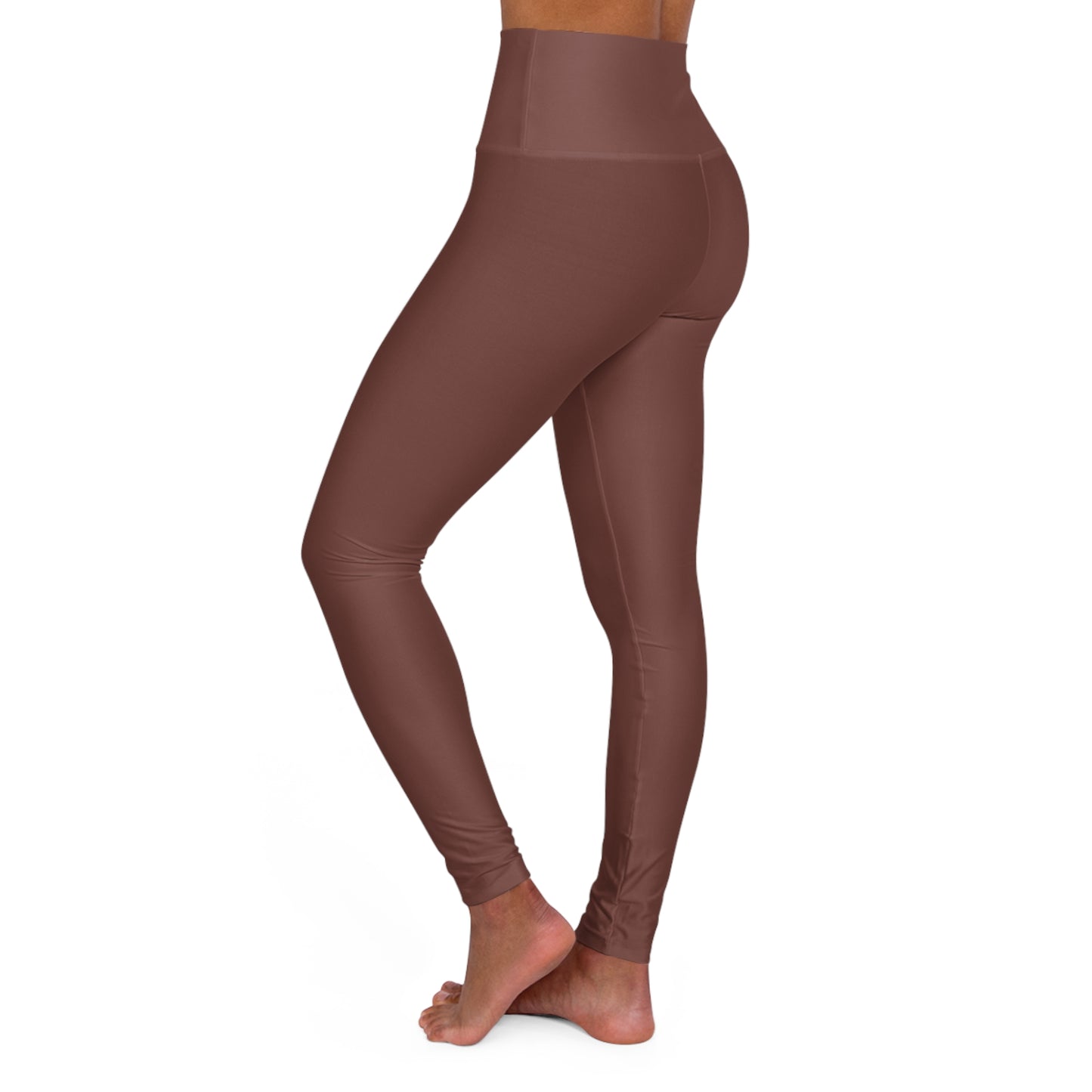 High-Waist Saddle Brown Yoga Leggings Women Poly-Span Seamless Chocolate Activewear