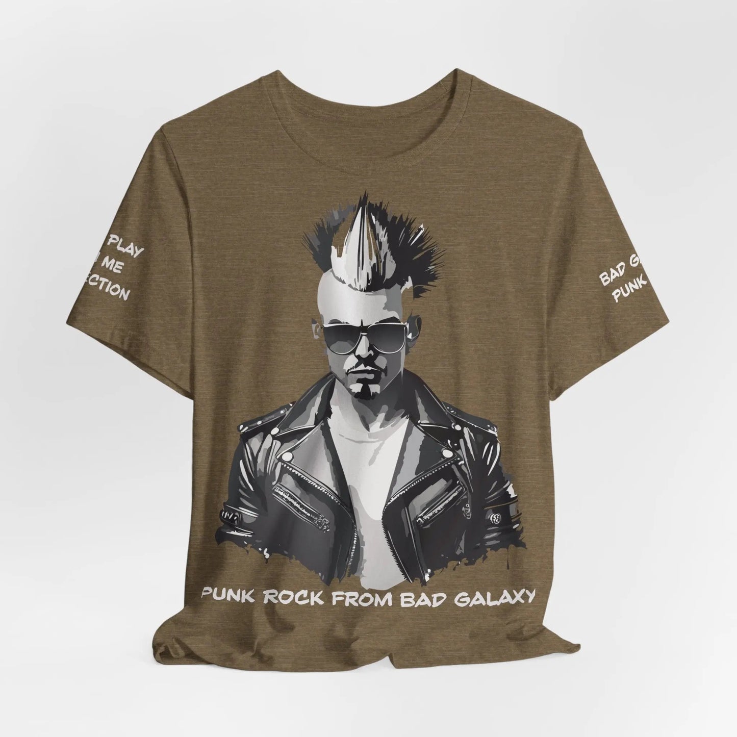 Punk Rock Tee Shirt Made To Order From Bad Galaxy Eco Friendly Inks Cotton Tee Made In USA