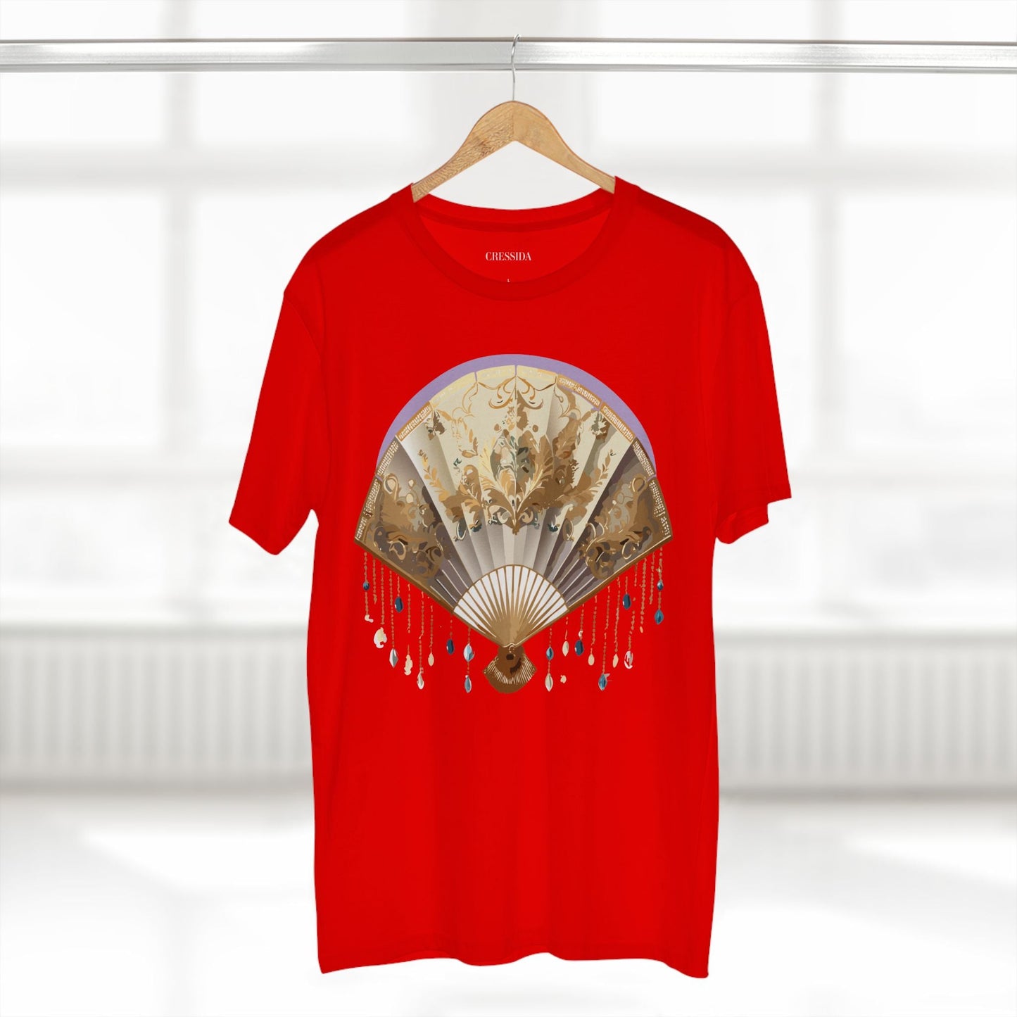 Antique Fan Graphic Design T-Shirt Unisex 100 Cotton Floral Carnival Artwork Tee 27