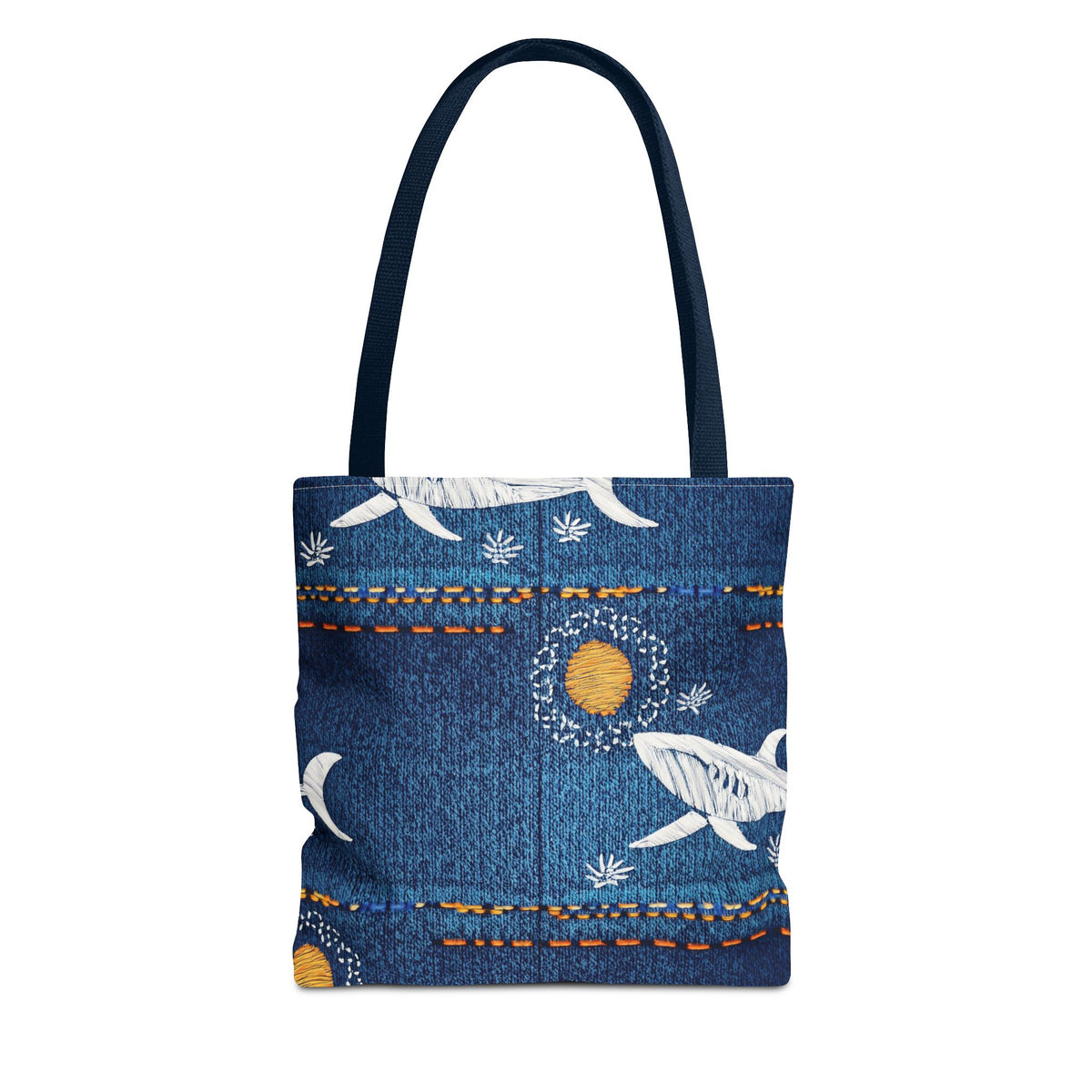 Denim Fabric Imitation Print Unisex Canvas Bag Poly Spun 3 Sizes Tote Bag 182-17