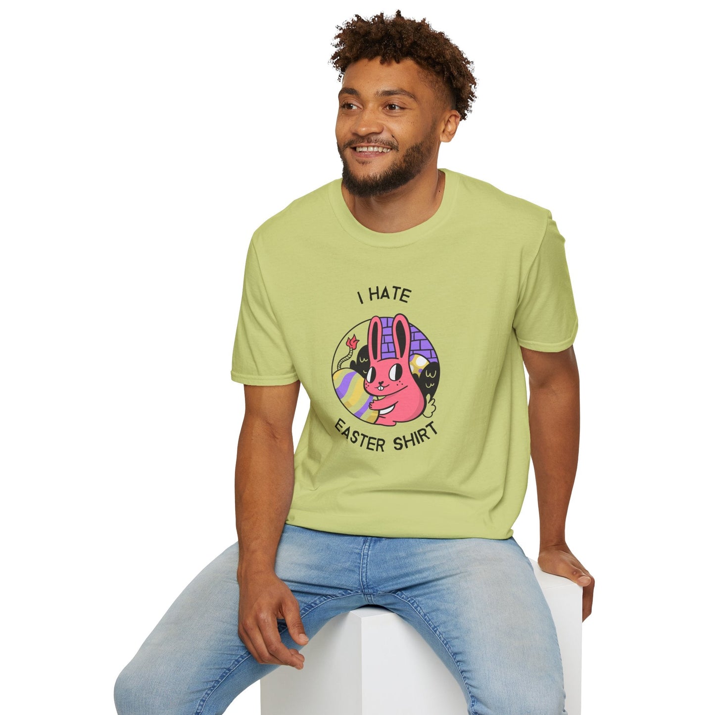 Funny Easter T Shirt Unisex Gildan Softstyle 64000 Easter Design Tee With Signature Print