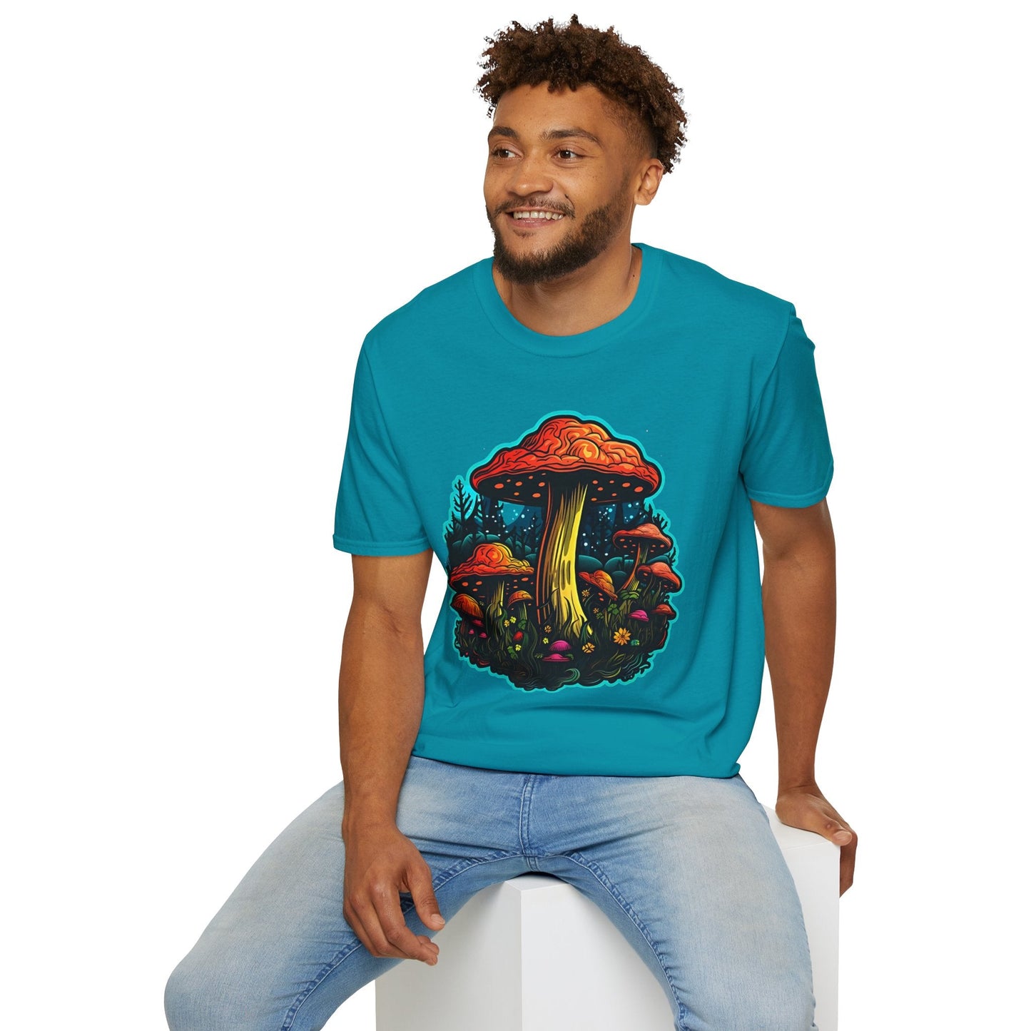 Mashroom Tee Shirt Unisex Softstyle 64000 With Funny Mashroom Fungus Graphic Design