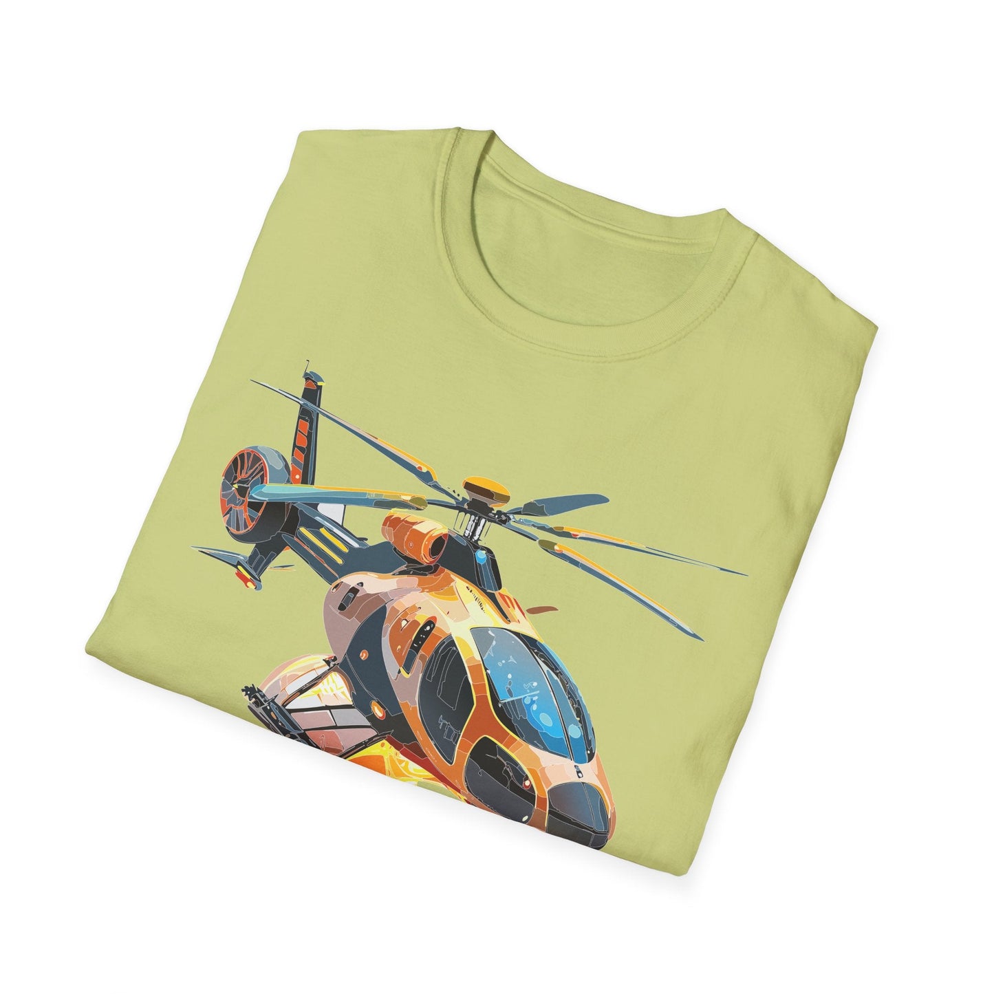 Unisex Helicopter Chopper T Shirt Softstyle 64000 Gildan Durable Lightweight Tee Design
