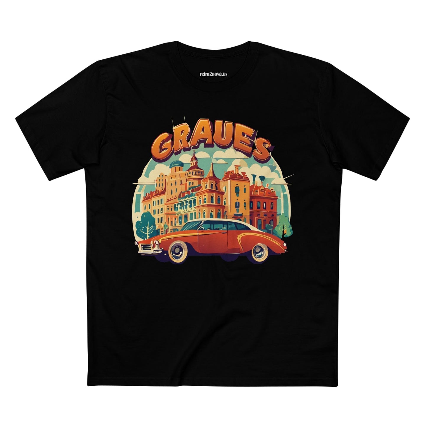 Retro Car Shirts Unisex Premium Cotton Art Tee By Retro2Nova Original Art Design Collection