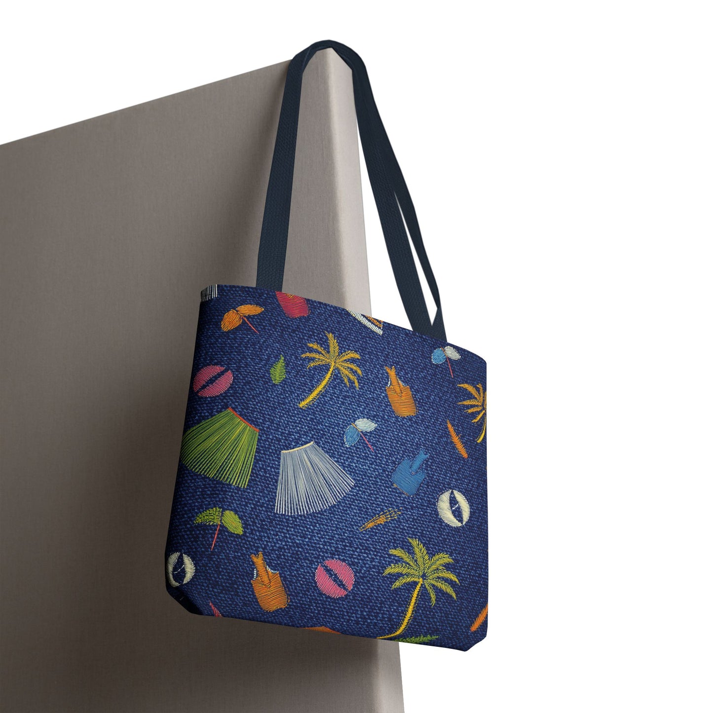 Denim Fabric Imitation Print Unisex Canvas Bag Poly Spun 3 Sizes Tote Bag 182-3