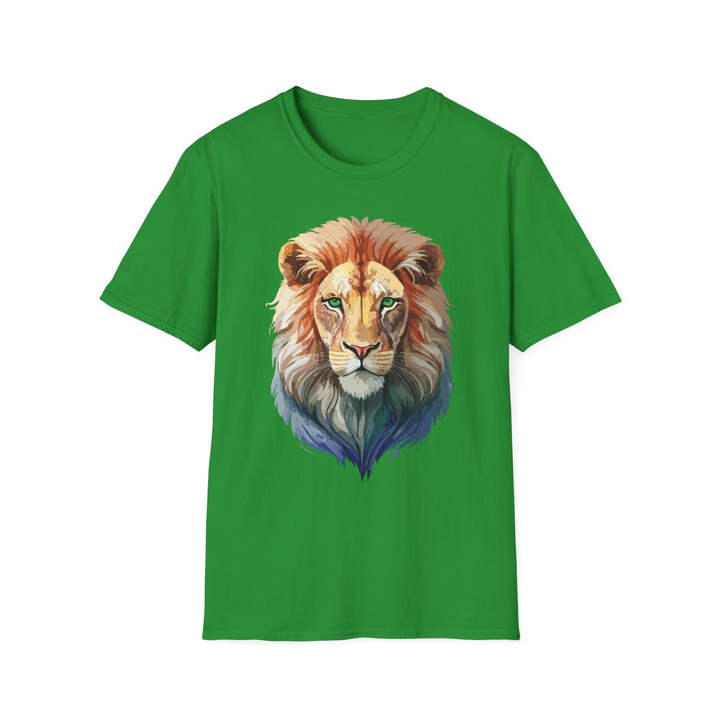 Gildan Softstyle Lion Shirt Unisex Floral Tee Animal Print Tee