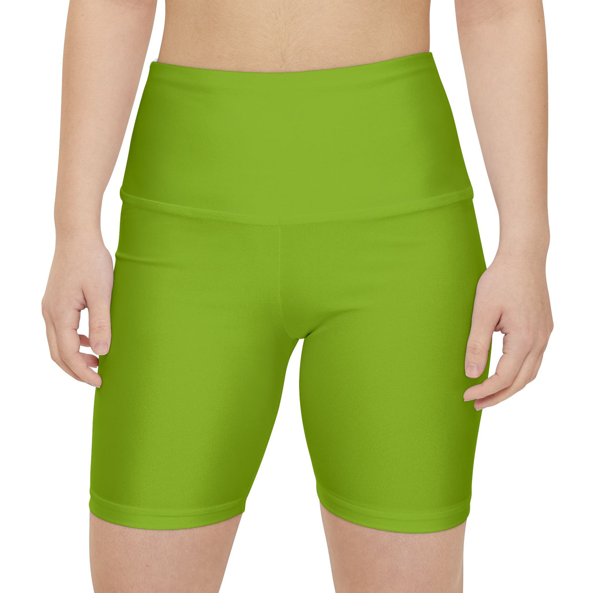 Lime Moss Women's Lime Green Workout Shorts — High-Waist Active Bike Shorts