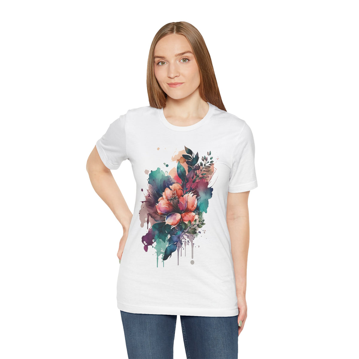 Floral Graphic Tee Shirt - Bella+Canvas Unisex 100 Cotton 57