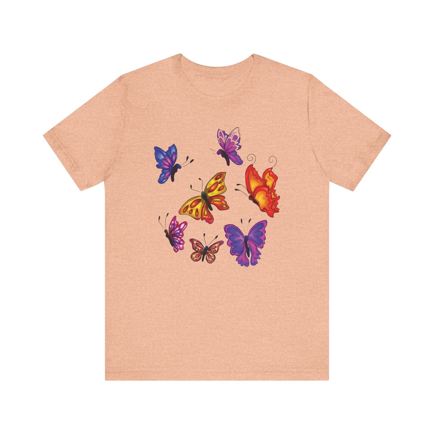 Cotton Tee Shirt with Butterfly Prints