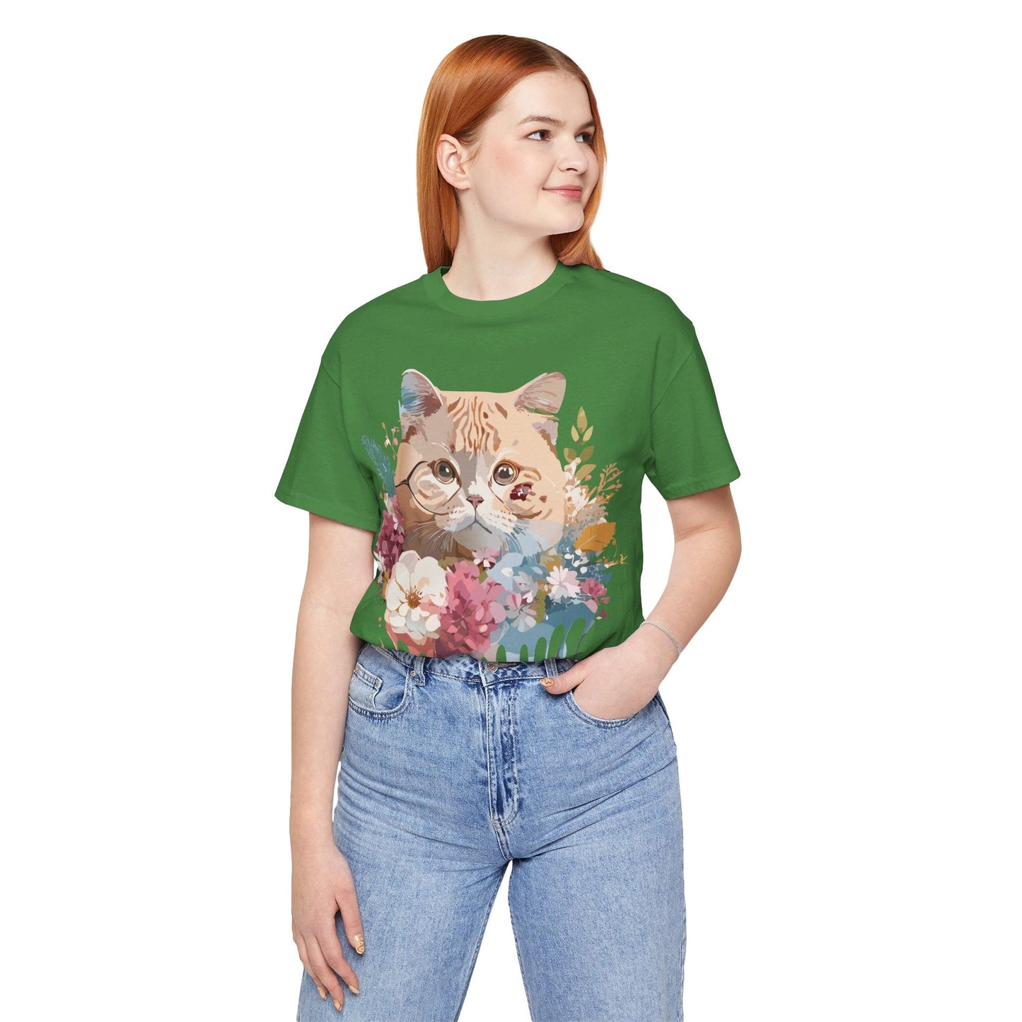 Cat Graphic Tee Unisex Short Sleeve Vintage Inspired Art Design Adelpha