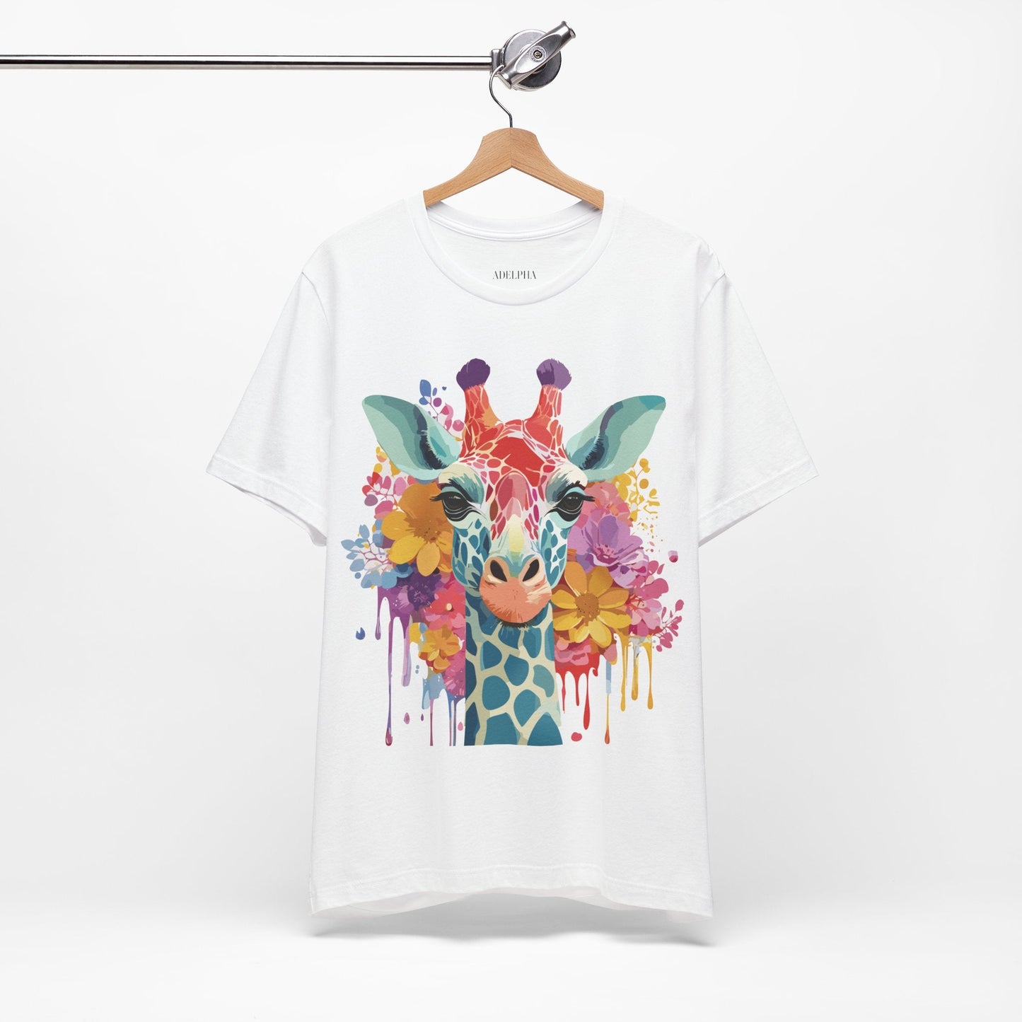 Giraffe Graphic Tee Unisex Vintage Inspired Art Design Adelpha Short Sleeve Shirt