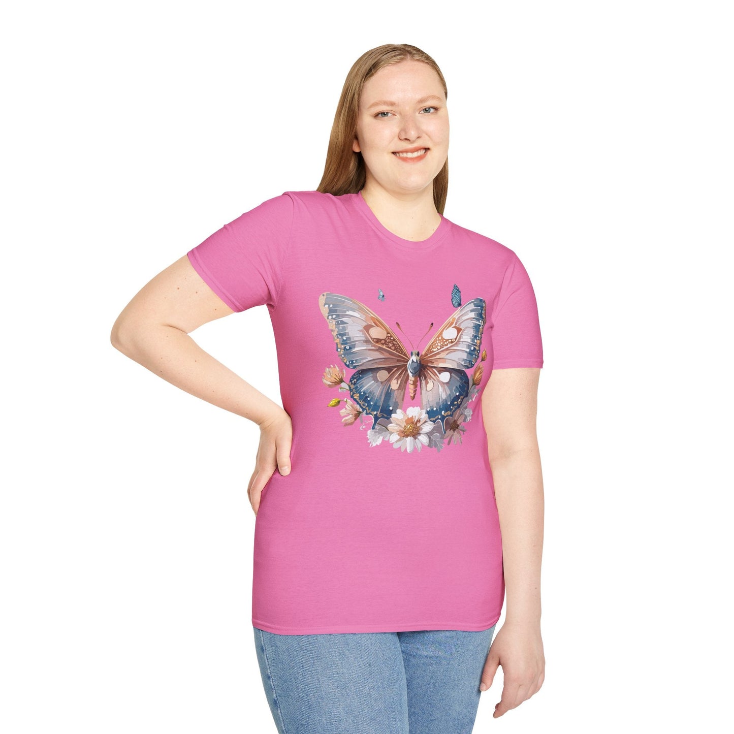 Butterfly Shirt Unisex Monarch Design Gildan 64000 Ring Spun Cotton Softstyle Tee For Comfort