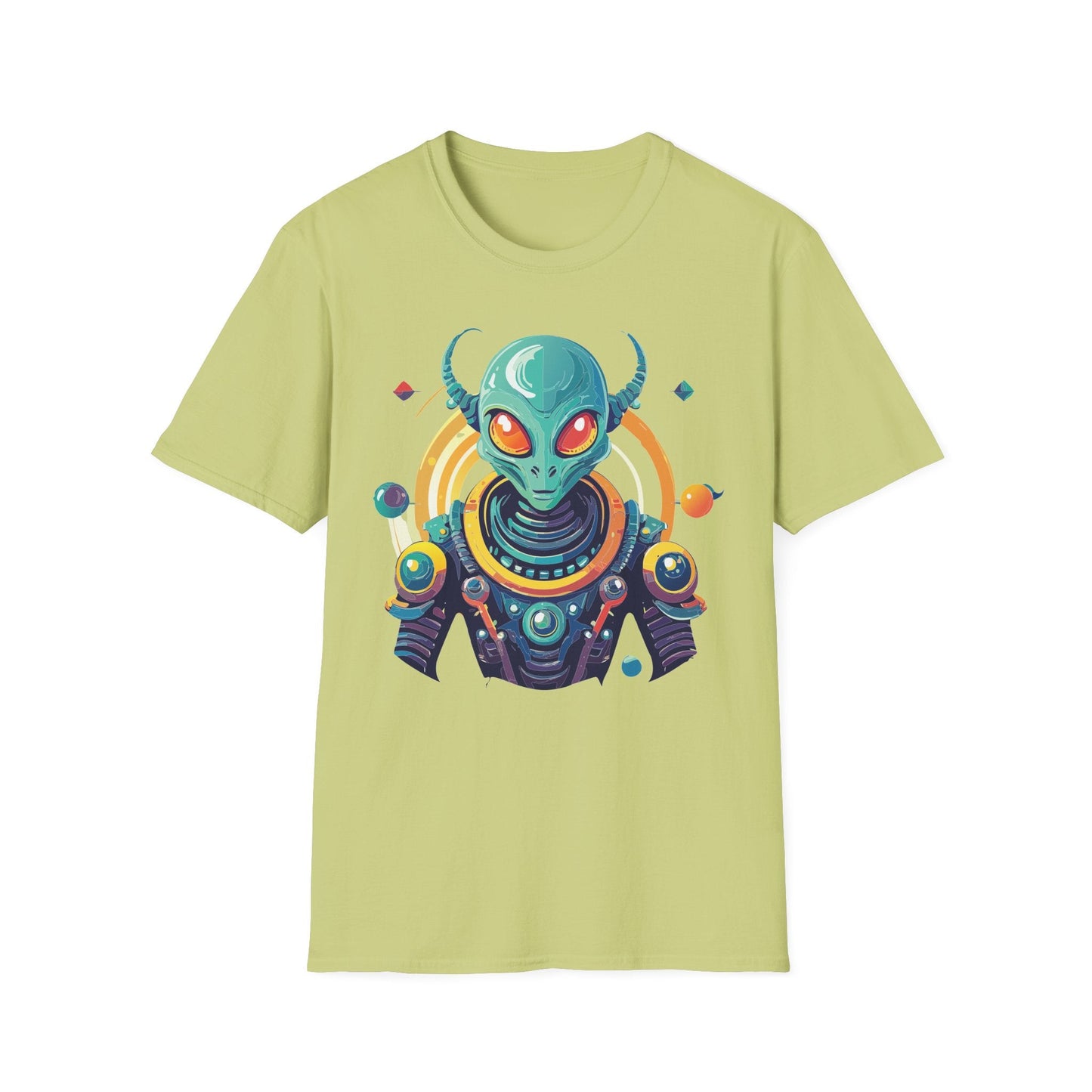 Alien Cosmos T Shirt Unisex Softstyle Cotton Tee With Alien Art Design Premium Comfort