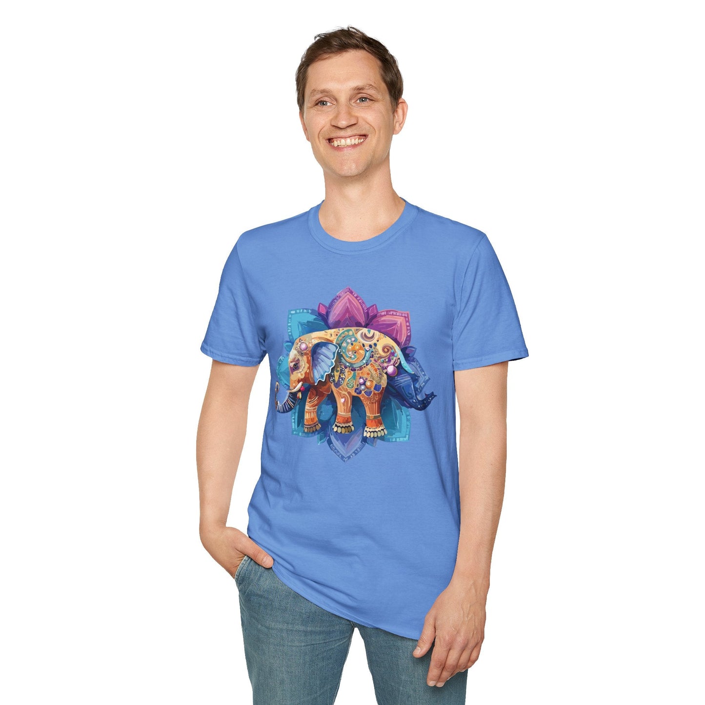 Unisex Elephant T Shirt Softstyle Gildan 64000 Cotton Tee For Animal Lovers And Collectors