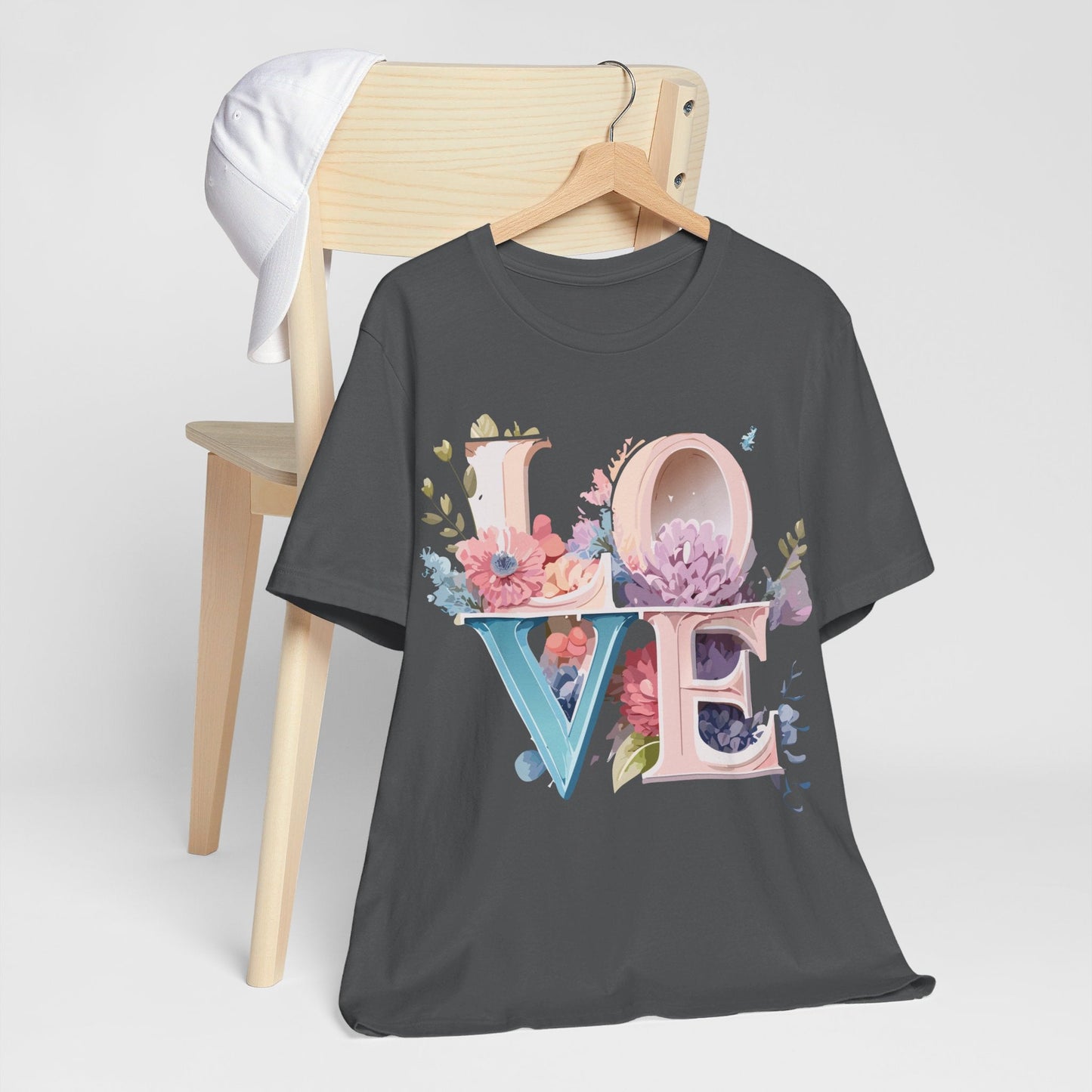 Valentine Day Graphic Unisex 100 Cotton Vintage Artwork with Love and Flower Design Tee 42