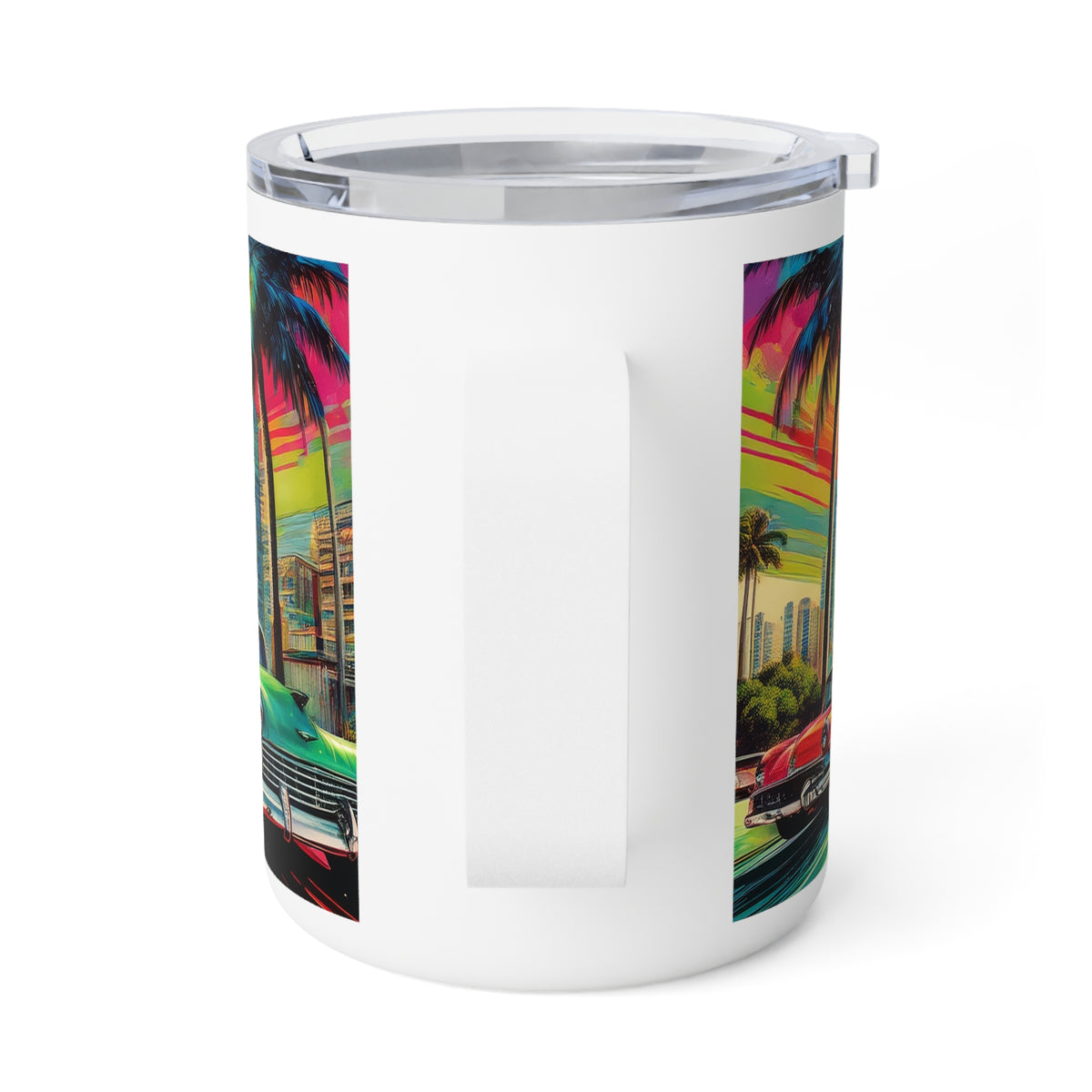34 Art Design Insulated Coffee Mug Clear Lid 10oz Insulated Coffee Mug 10oz