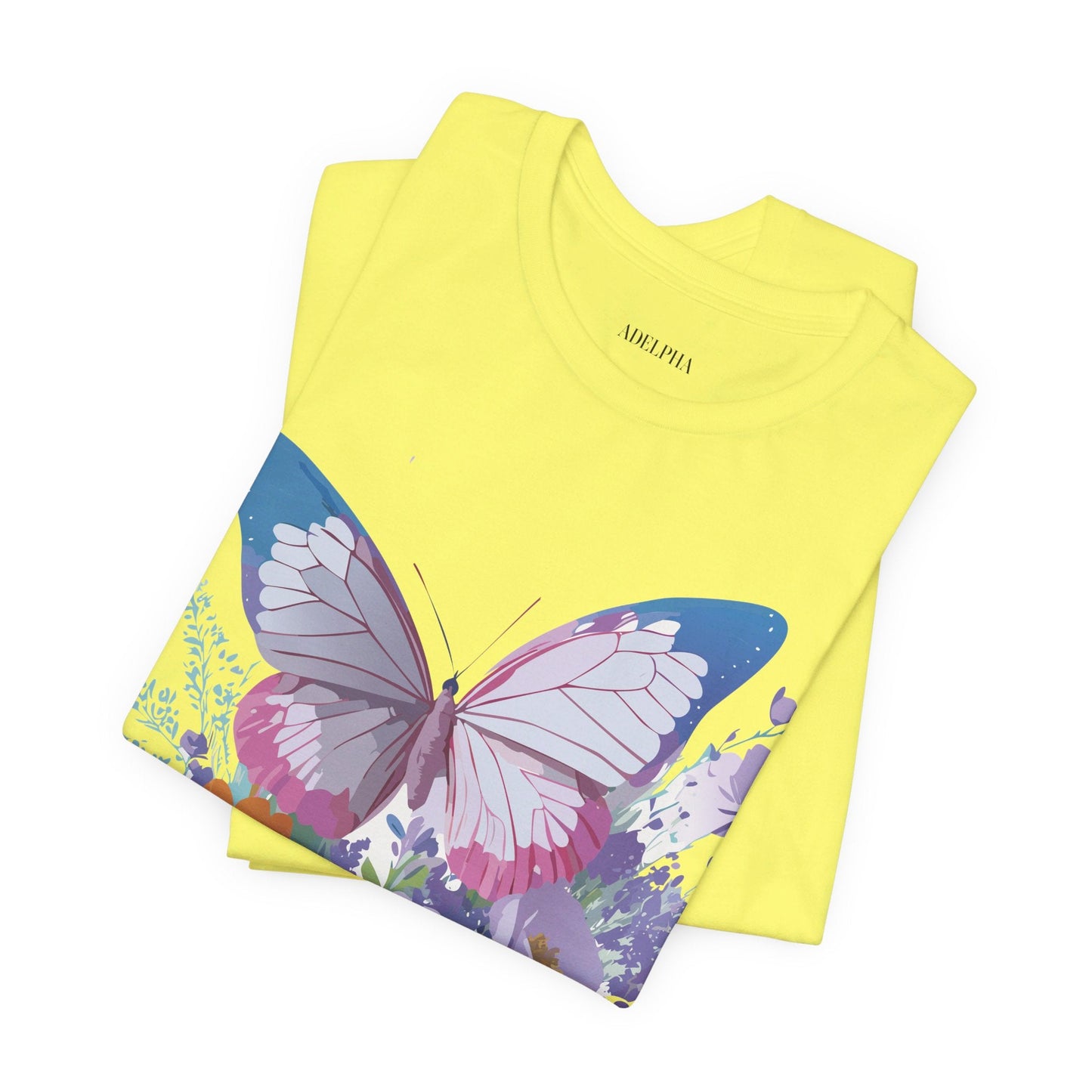 Butterfly Graphic Unisex 100 Cotton Lightweight Vintage Floral Design Jersey Tee 1
