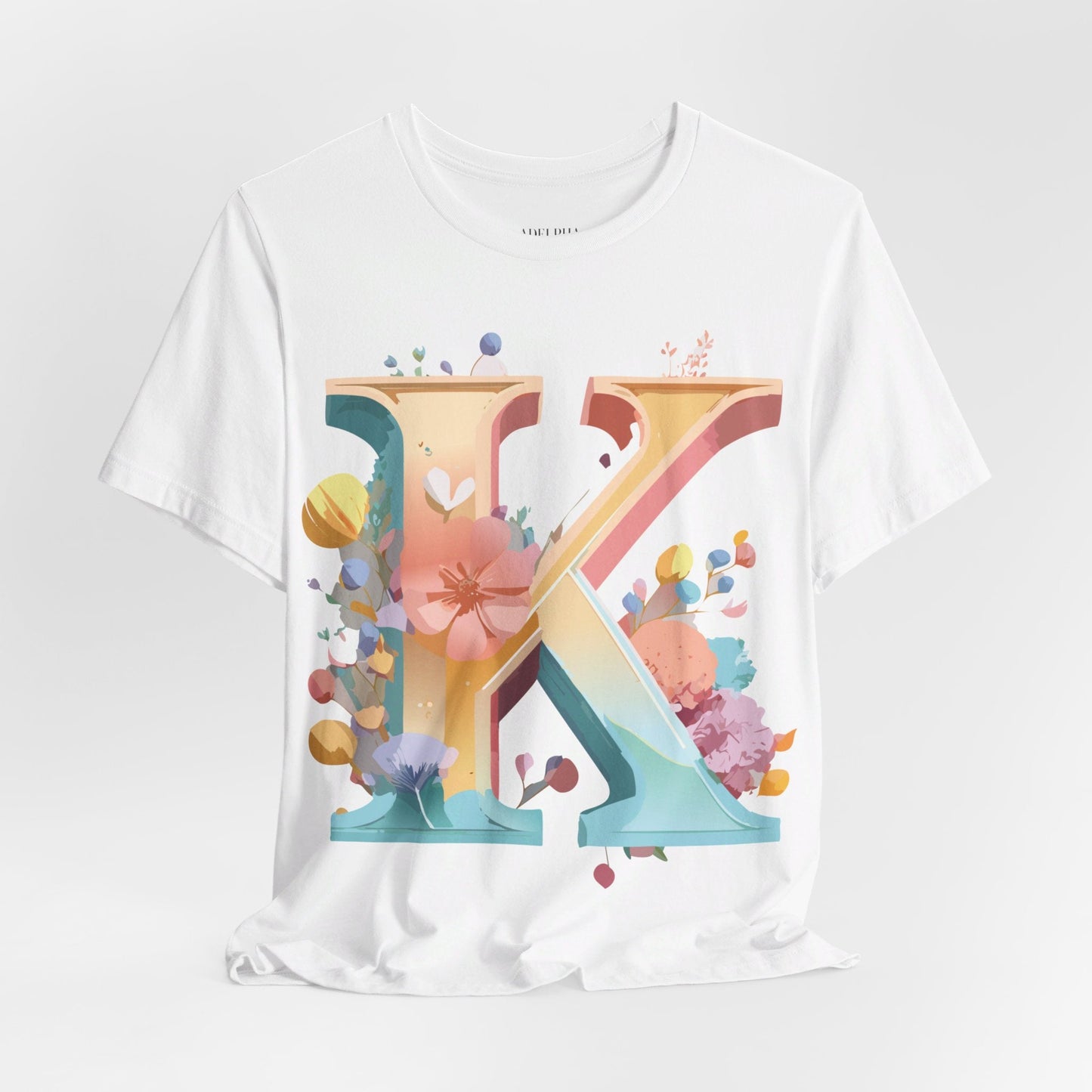 Letter K Shirt Unisex Graphic Tee With Vintage Inspired Artwork By Adelpha Short Sleeve