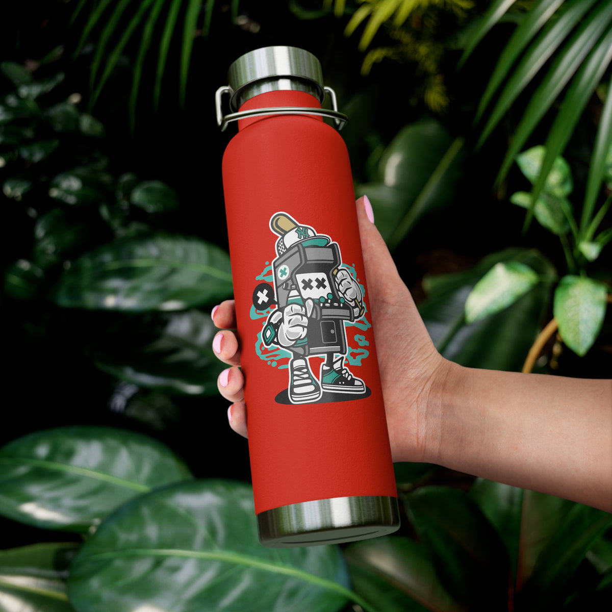 22oz Copper Insulated Water Bottle with Cartoon Design - CV23