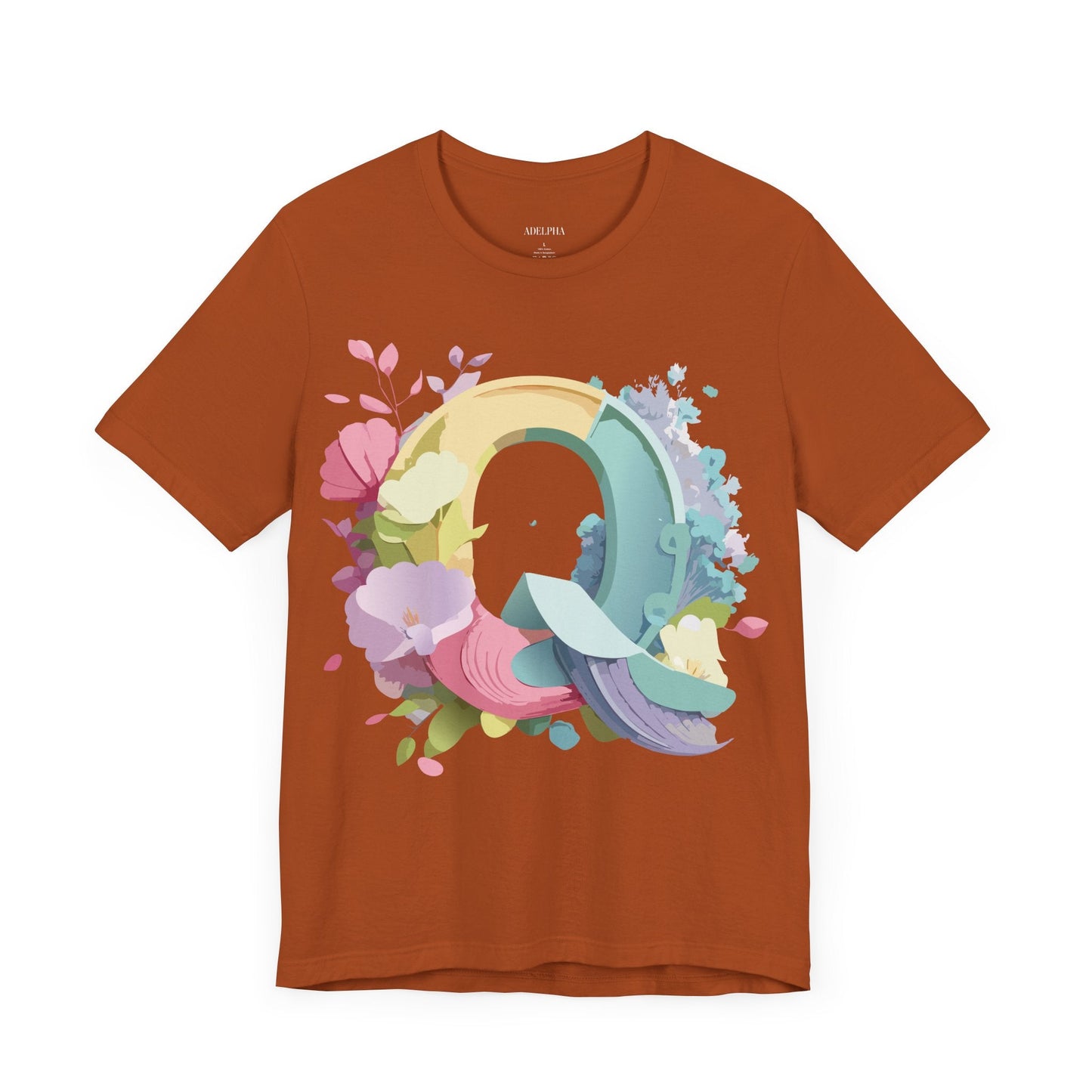 Letter Q Graphic Tee Unisex Short Sleeve Vintage Inspired Art Adelpha Tee Premium Cotton Comfort