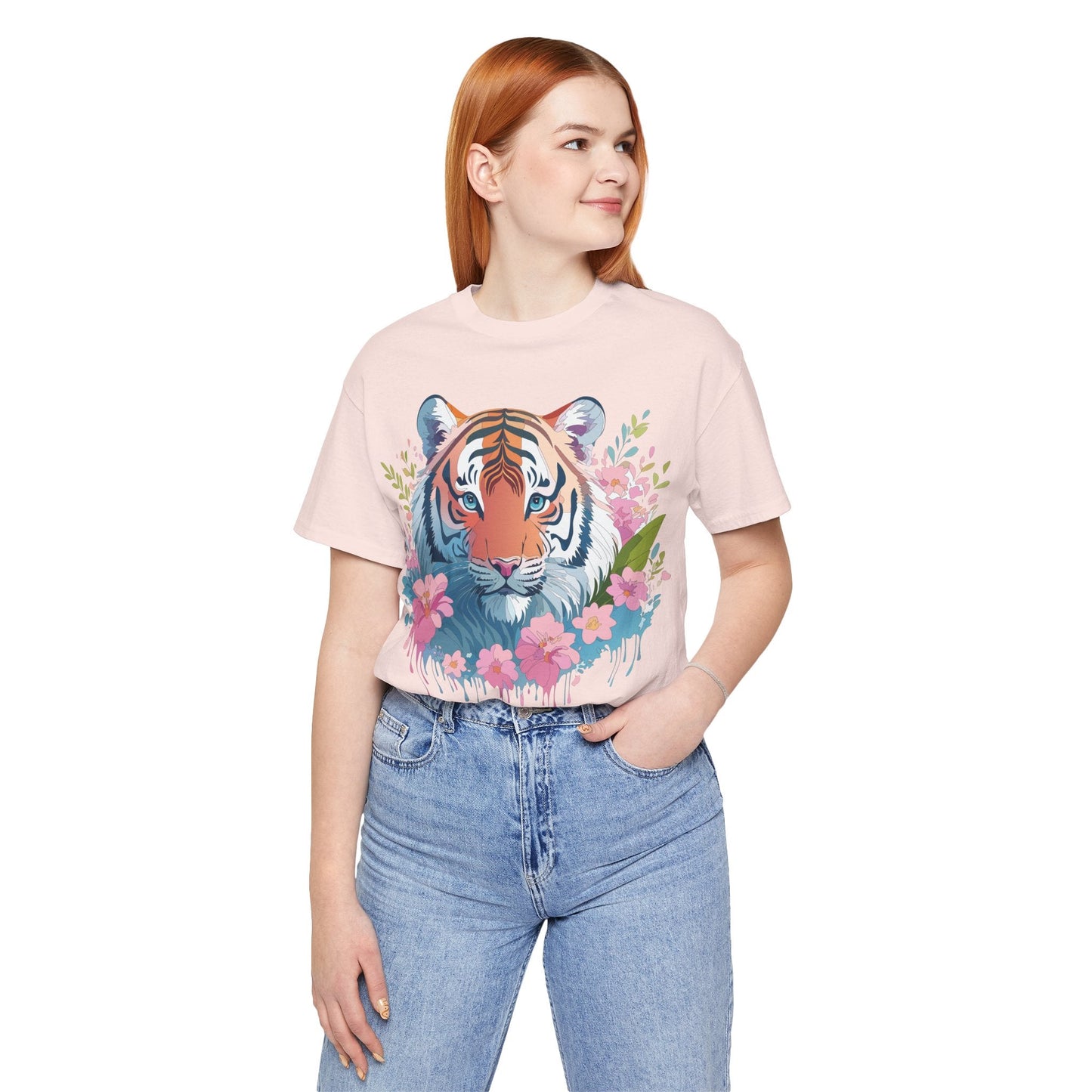 Tiger Graphic Tee Unisex Short Sleeve Jersey From Adelpha Vintage Inspired Artwork