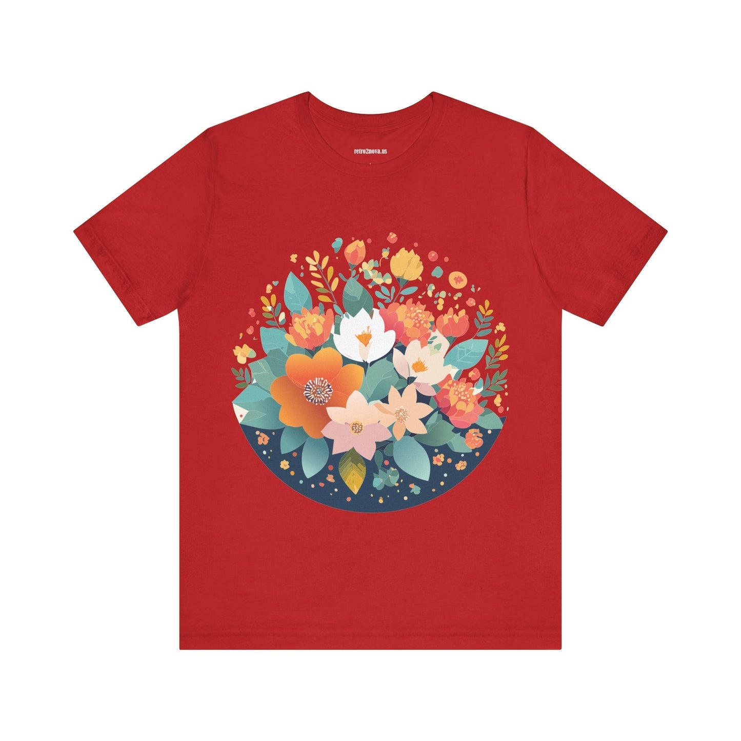 Floral Flowers Shirt Unisex Lightweight Breathable Jersey Tee Floral Pattern Short Sleeve