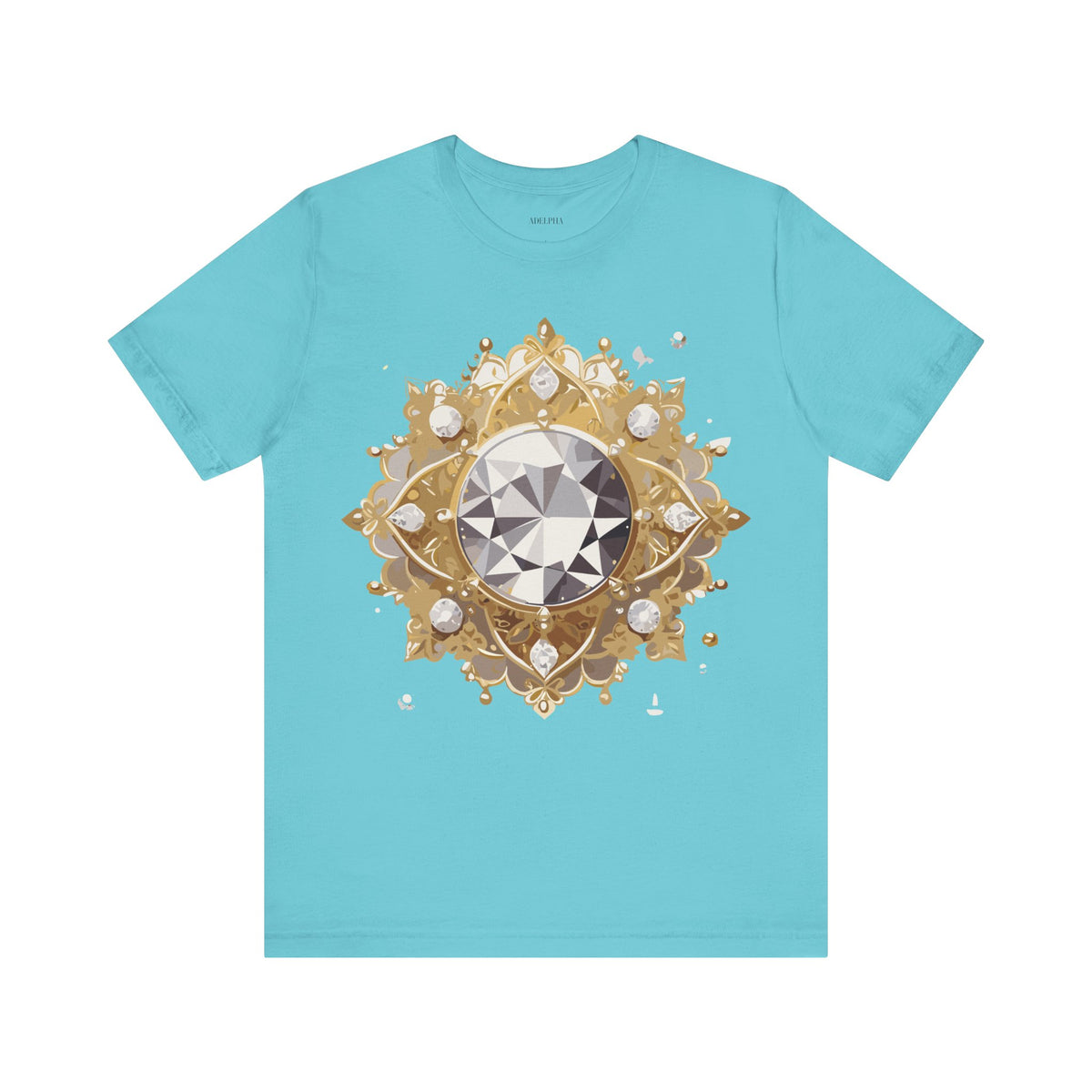 Jewelry Graphic Unisex Cotton Bella+Canvas Tee with Gemstones Art Design m41