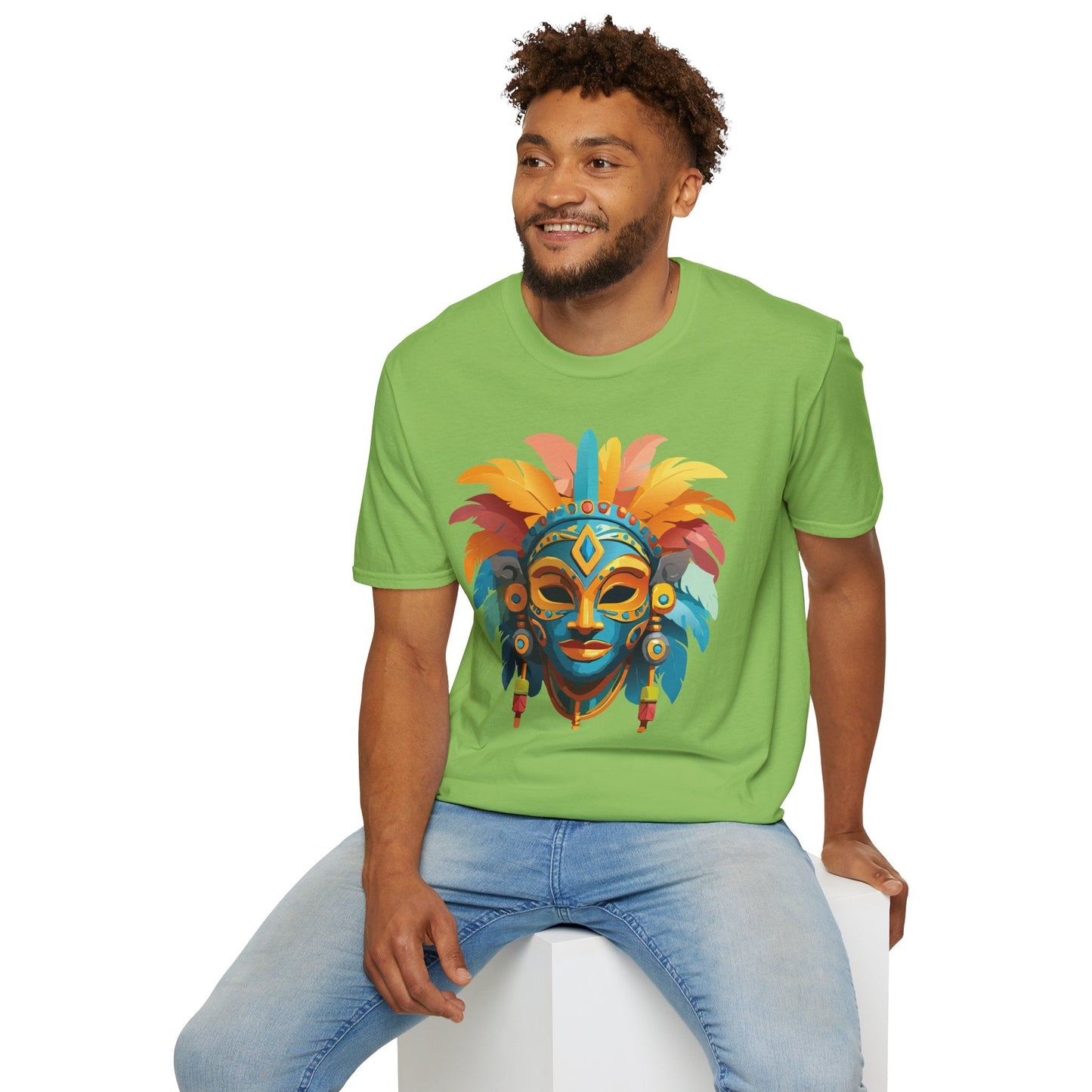 Mask Tee Shirt Unisex Graphic Design Short Sleeve Tee Gildan Softstyle 64000 Ring Spun Cotton