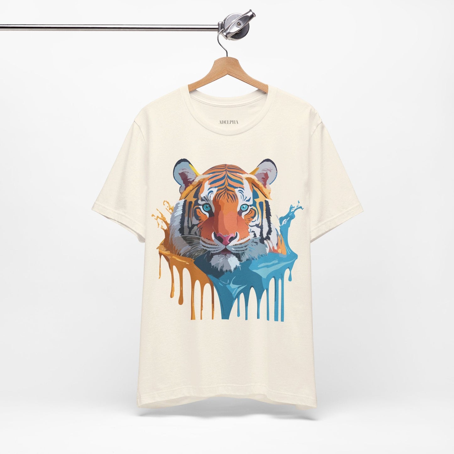 Tiger Graphic Tee Adelpha Unisex Short Sleeve Vintage Inspired Shirt For Casual Wear
