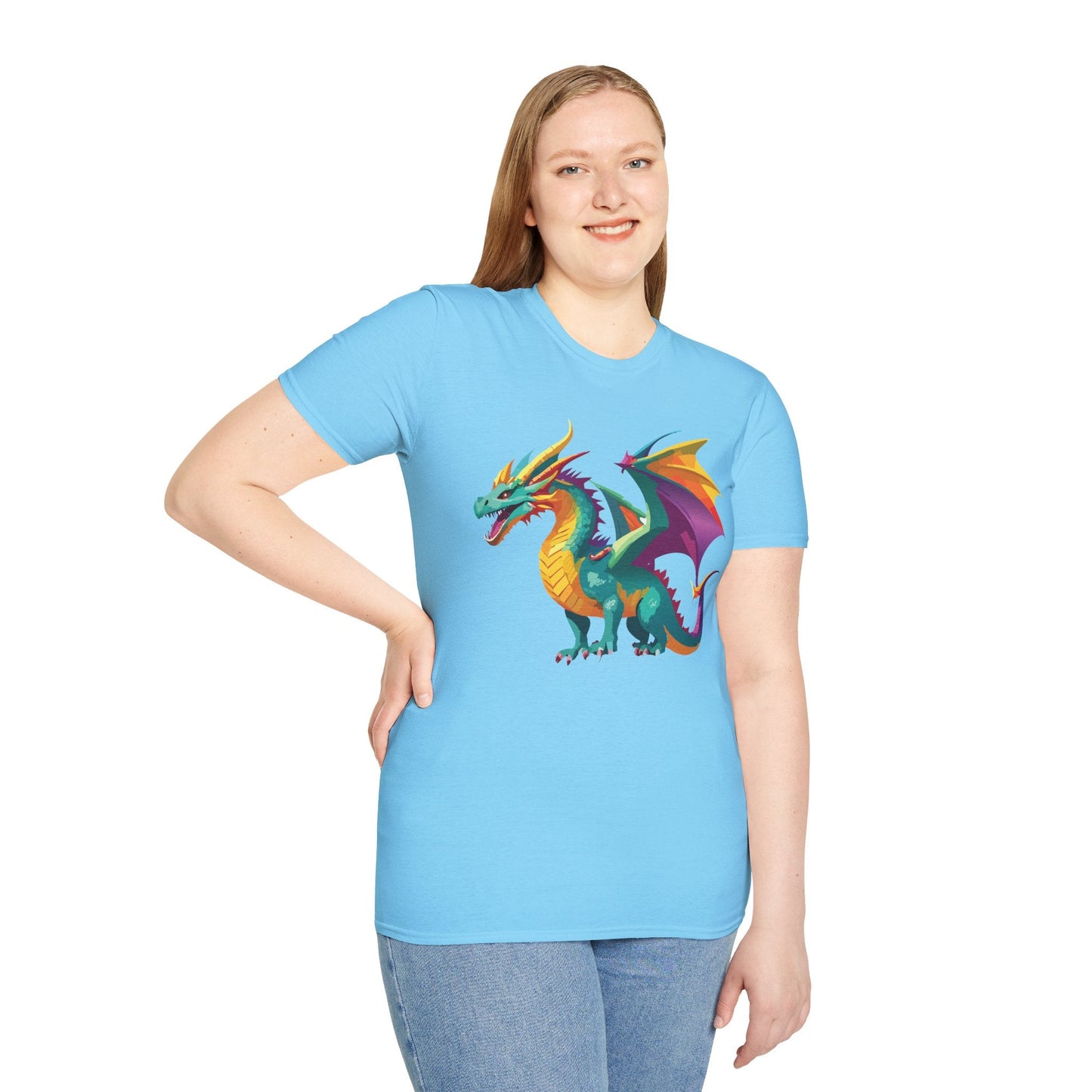 Dragon T Shirt Unisex Short Sleeve Art Design Gildan Softstyle Cotton Tee For Animal Lovers