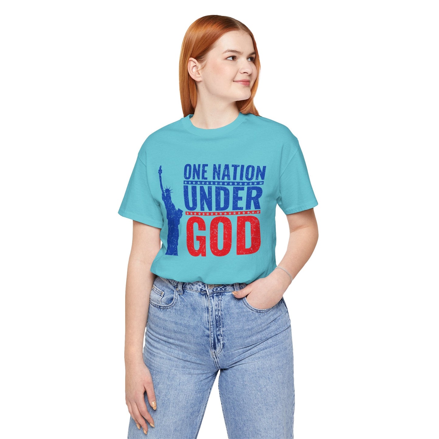 Statue of Liberty Patriotic Graphic Unisex Cotton T-Shirt a6