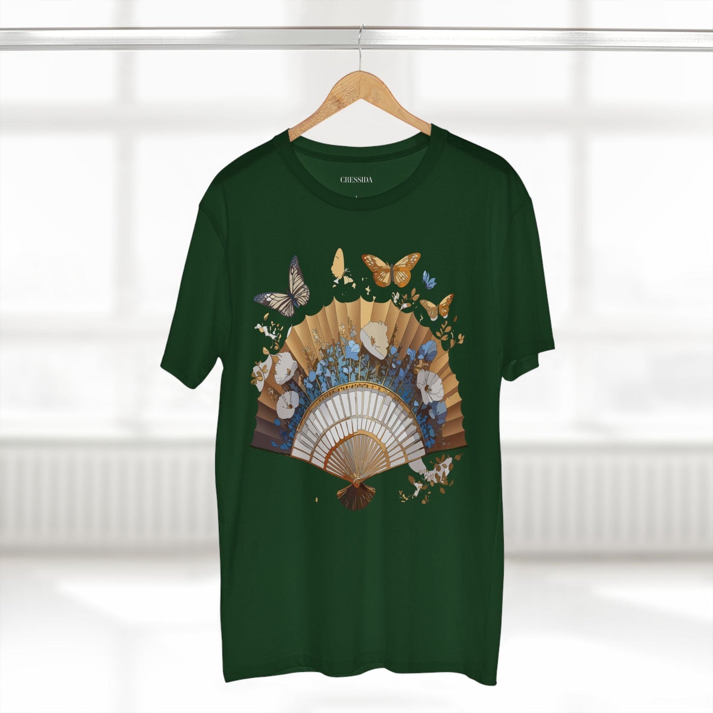 Antique Fan Graphic Design T-Shirt Unisex 100 Cotton Floral Carnival Artwork Tee 1