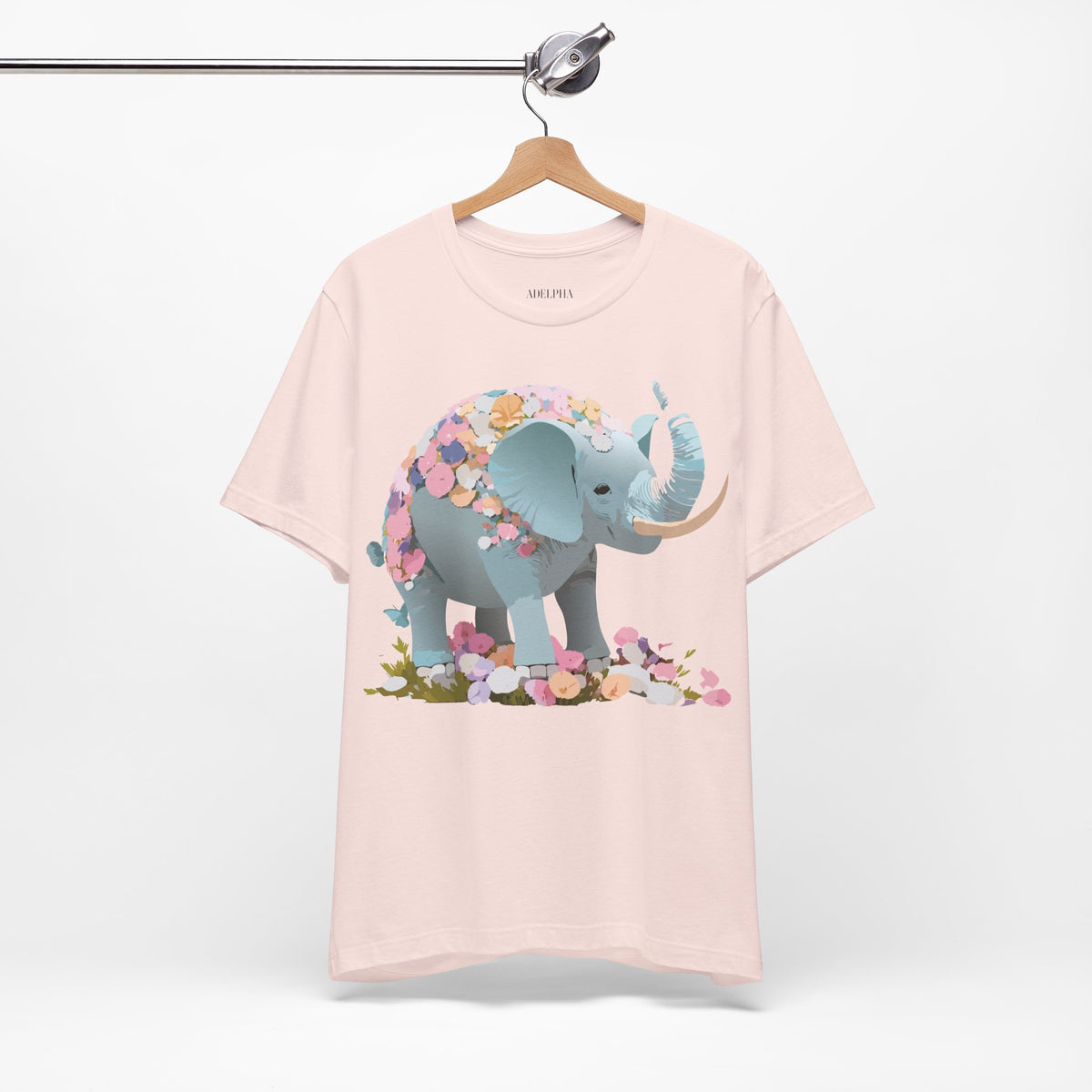 Elephant Graphic Unisex Cotton Bella+Canvas Tee with Art Animal Design e126