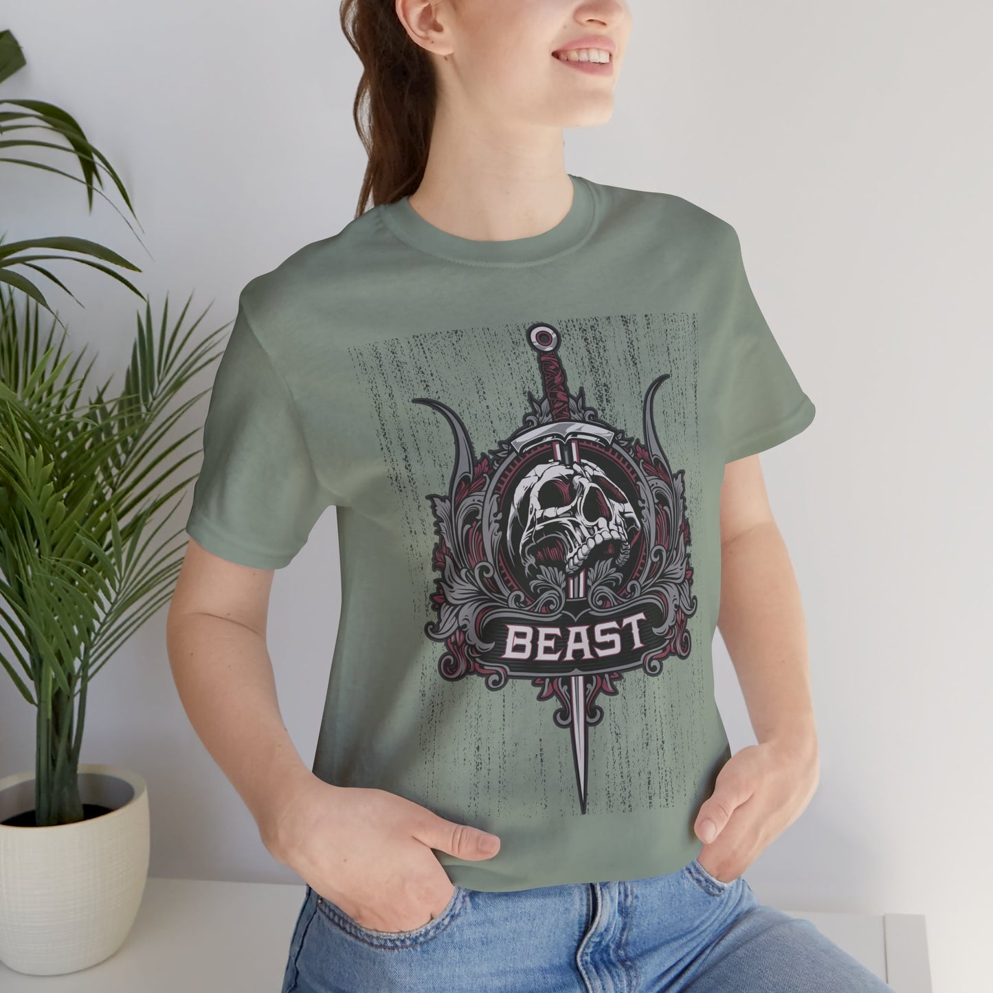 Beast Graphic Tee, Graphic T-Shirt, Artistic Vintage T-Shirt, Vintage Shirt, Skull Tee, Art Design Skull Tees