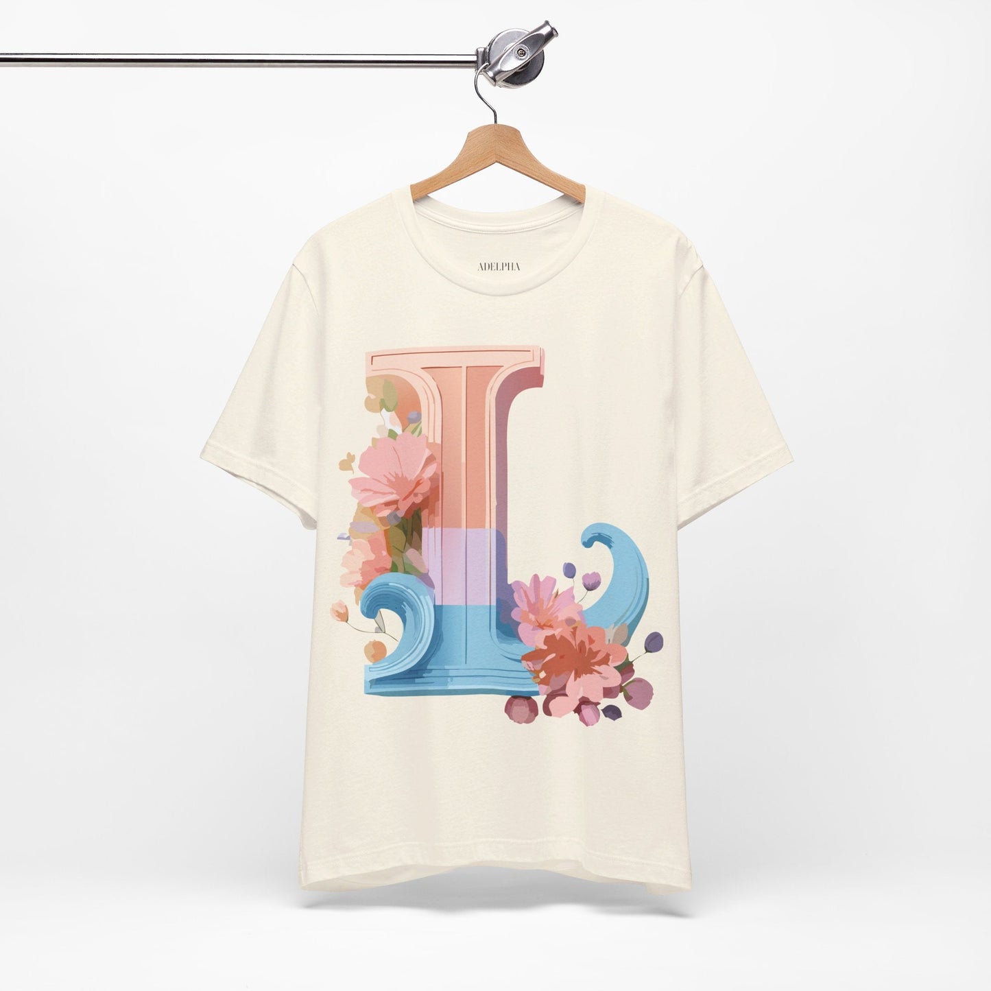 Letter L Shirt Unisex Graphic Tee Vintage Inspired Artwork By Adelpha For Everyday Style