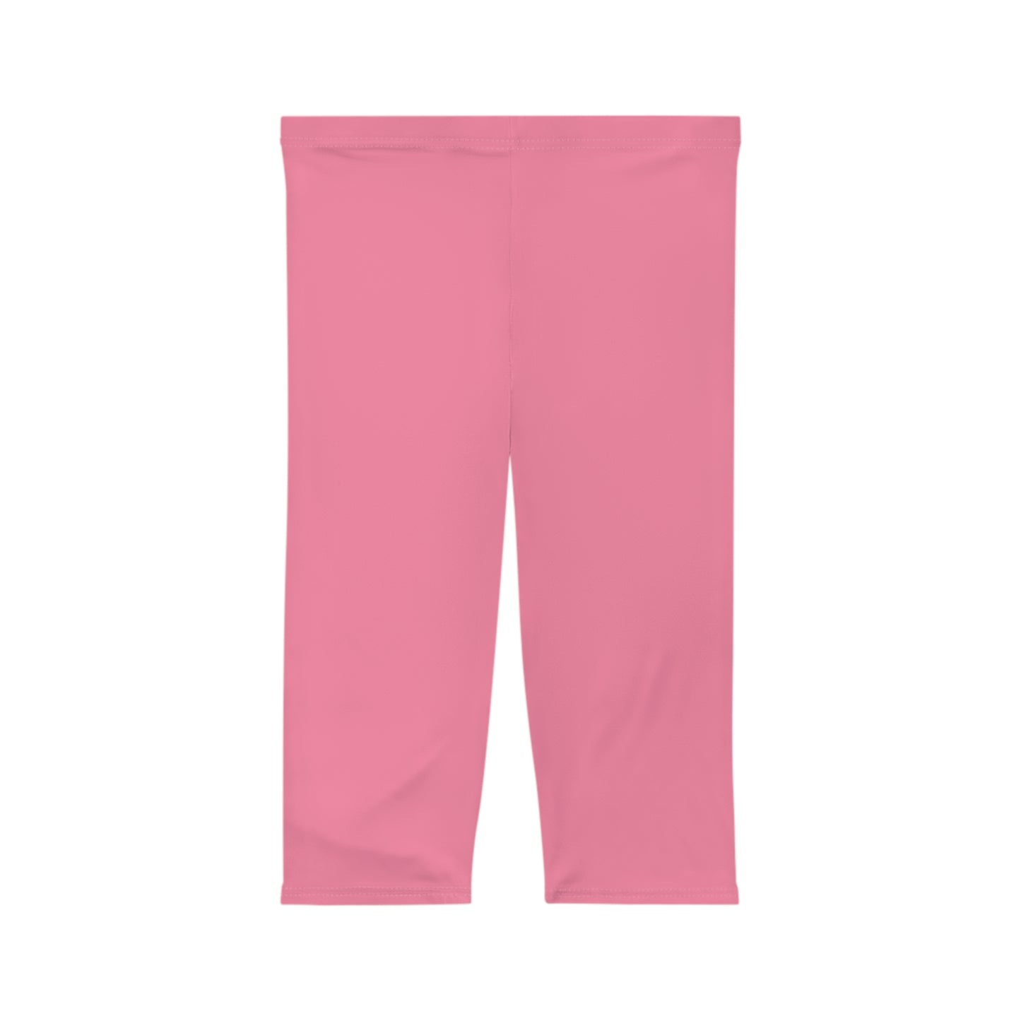 Cotton Candy Pink Color Women's Brushed Suede Poly Span Casual Capri Leggings XS-2XL