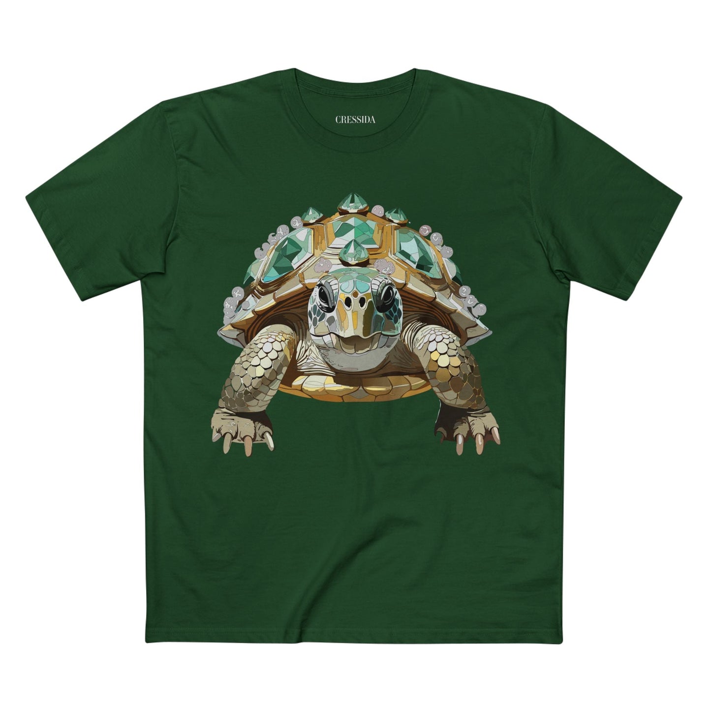 Turtle Graphic Unisex 100 Cotton Tee With Unique Animal Golden Medallion Art Design 29