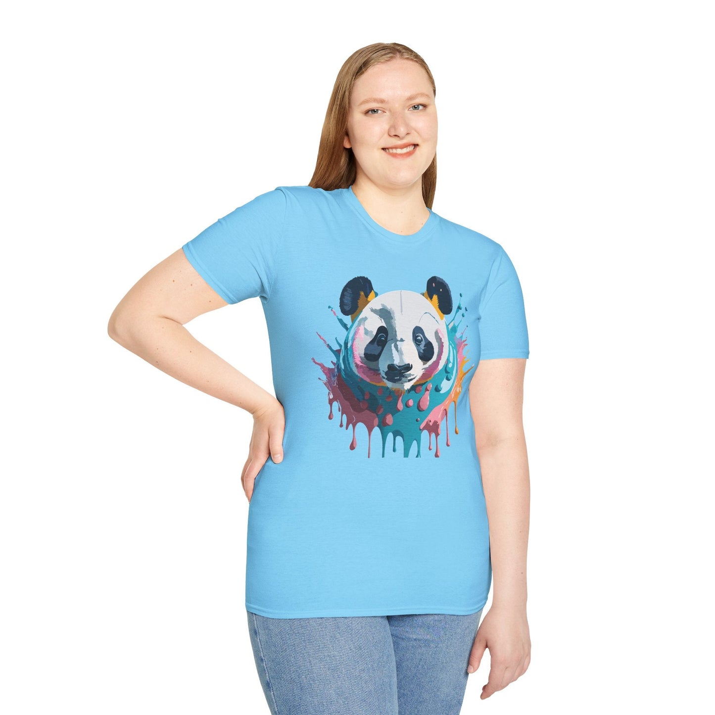 Panda Shirt Unisex T Shirt Gildan Softstyle 64000 Panda Graphic Animal Tee 100 Percent Cotton