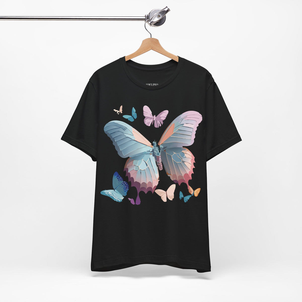 Butterfly Graphic Unisex Cotton Bella+Canvas Tee with Art Design n58