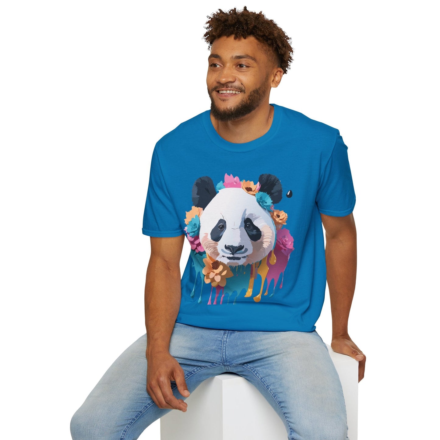 Unisex Panda Shirt Softstyle Cotton Tee For Everyday Wear With Cute Animal Print