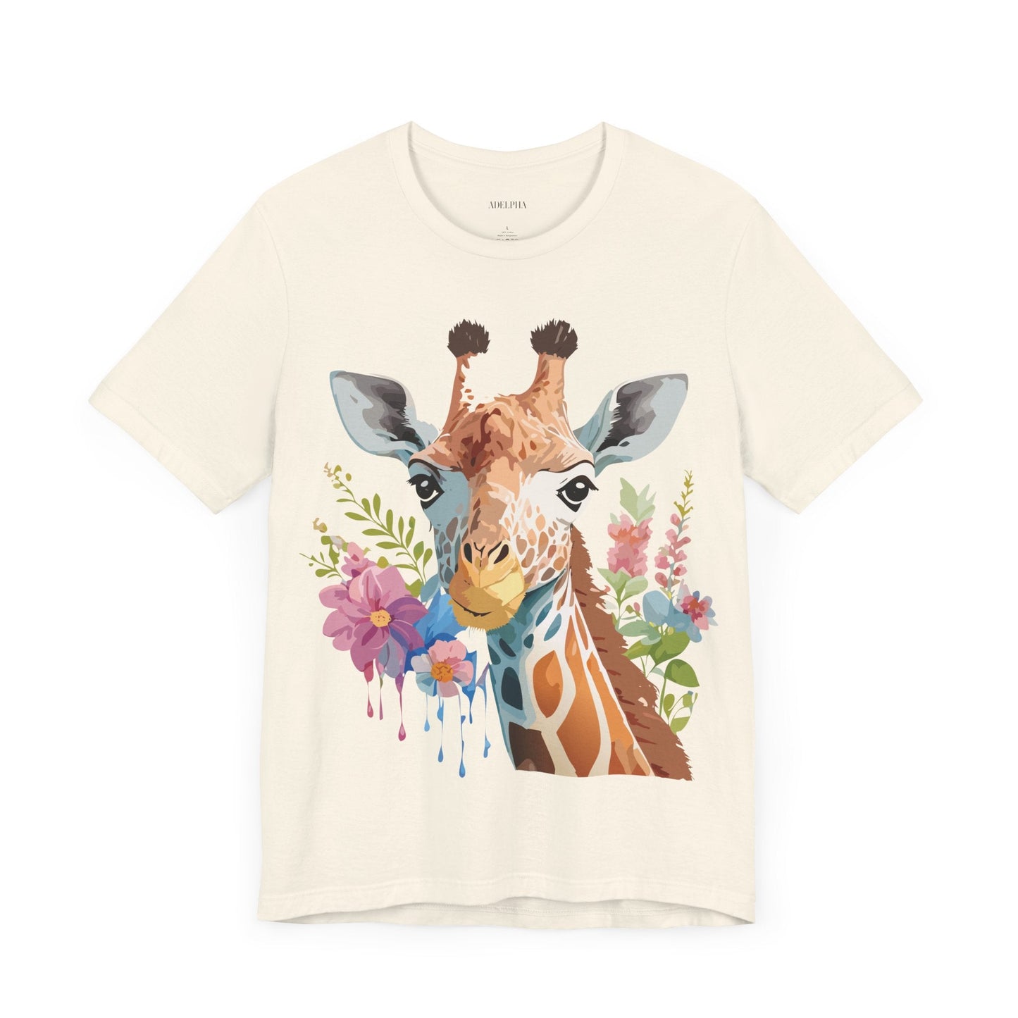 Giraffe Graphic Unisex 100 Cotton Vintage Animal Art T-Shirt 3