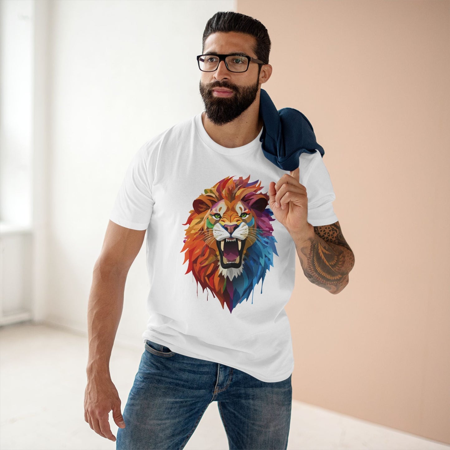 Lion Graphic Unisex 100 Cotton Staple Tee with Animal Design Artwork 28