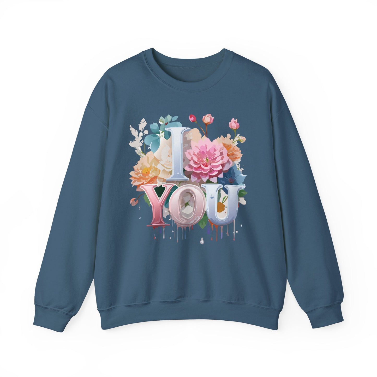 Floral Love Sweatshirt Valentines Day Unisex Crewneck Cozy Flower Design For All Season Wear