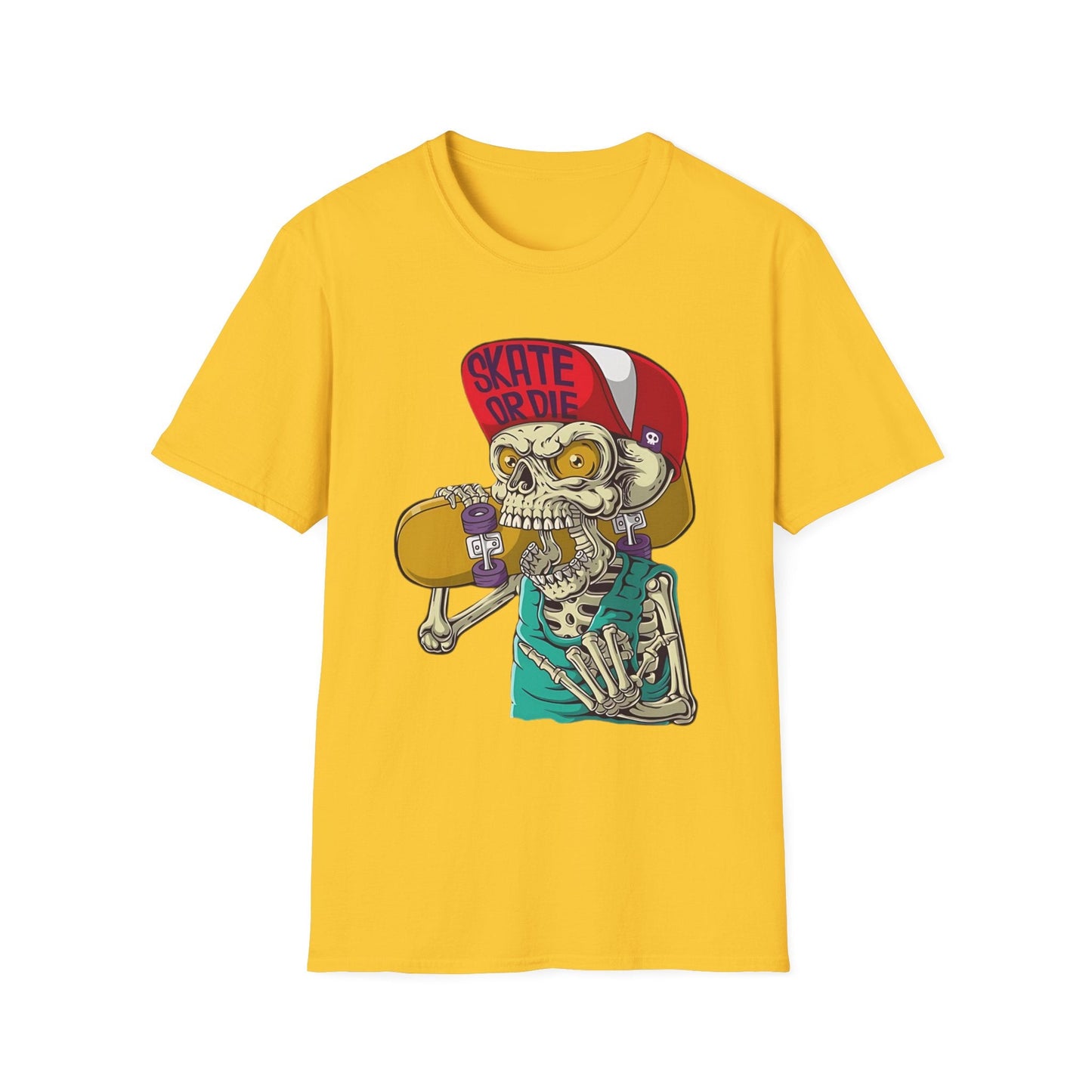Skull T Shirt Skeleton Tee Unisex Softstyle Cotton Gildan 64000 Graphic Tee For Everyday Wear