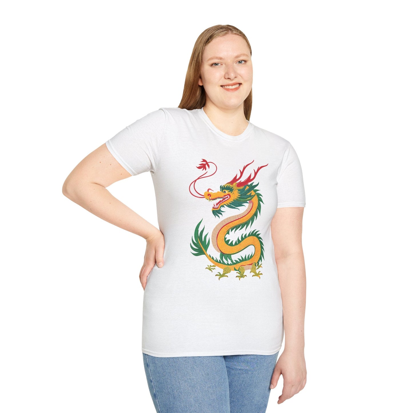 Dragon Graphic Unisex Cotton Softstyle Art Design Tee With Animals 7
