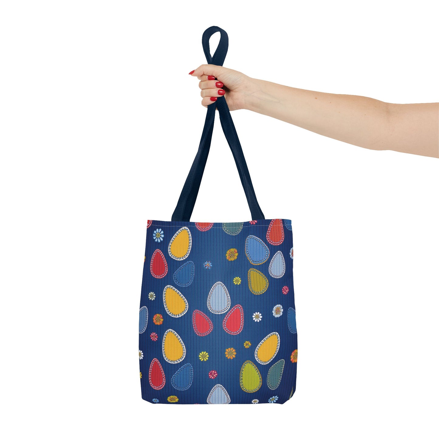 Easter Graphic Design Denim Fabric Imitation Print Unisex Canvas Bag Poly Spun 3 Sizes Tote Bag 204-13